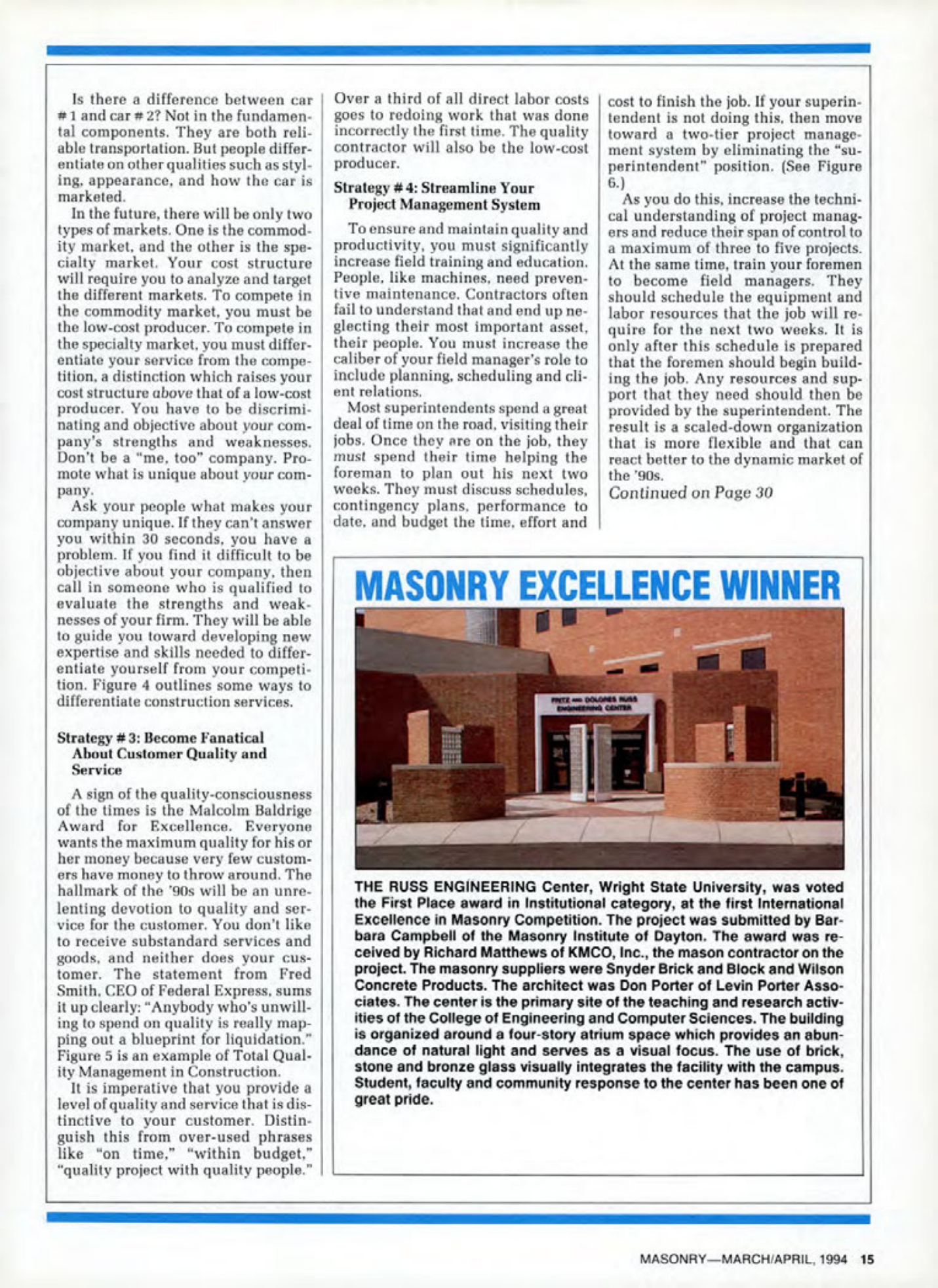Masonry Magazine April 1994 Page. 15