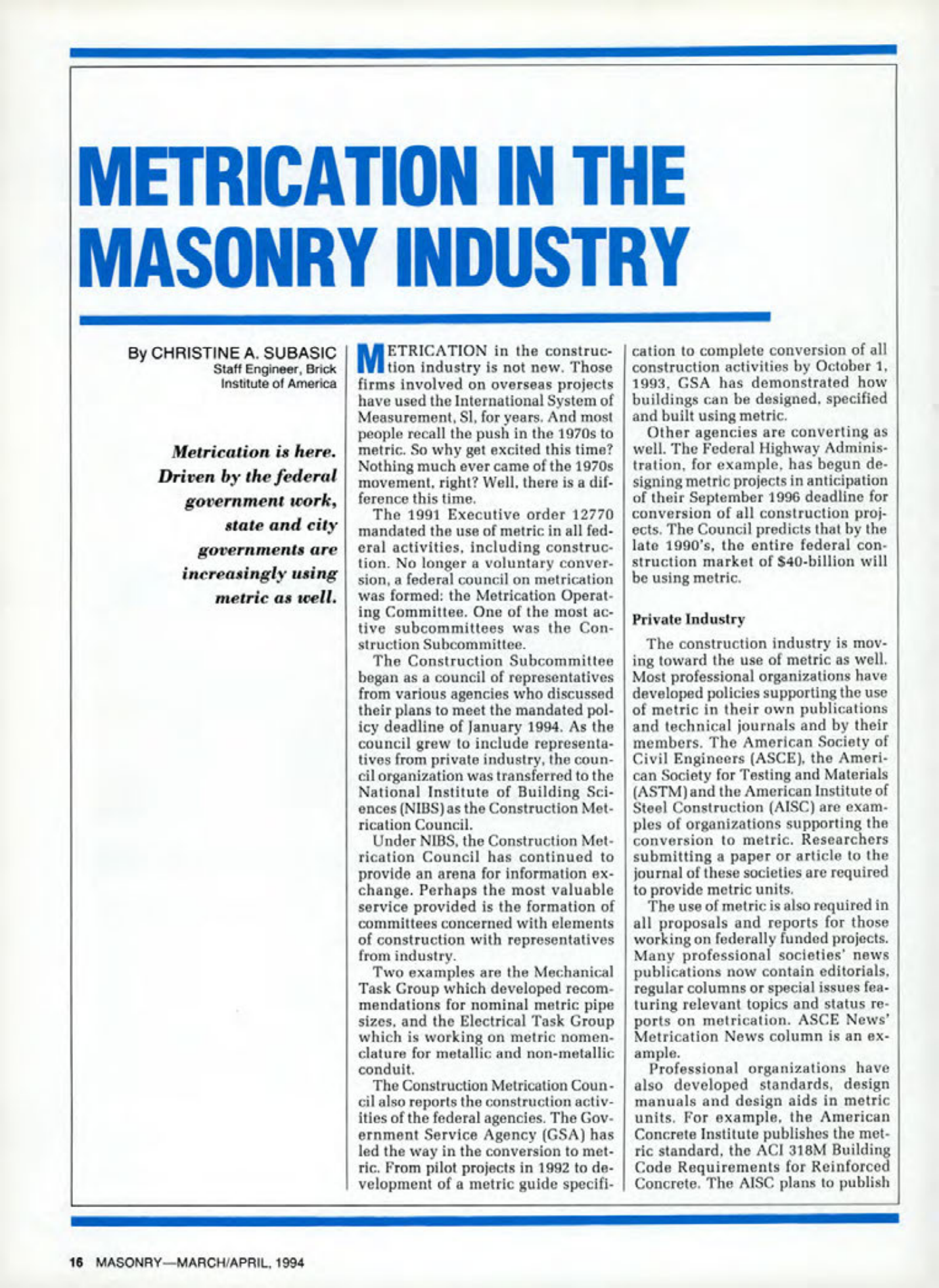 Masonry Magazine April 1994 Page. 16