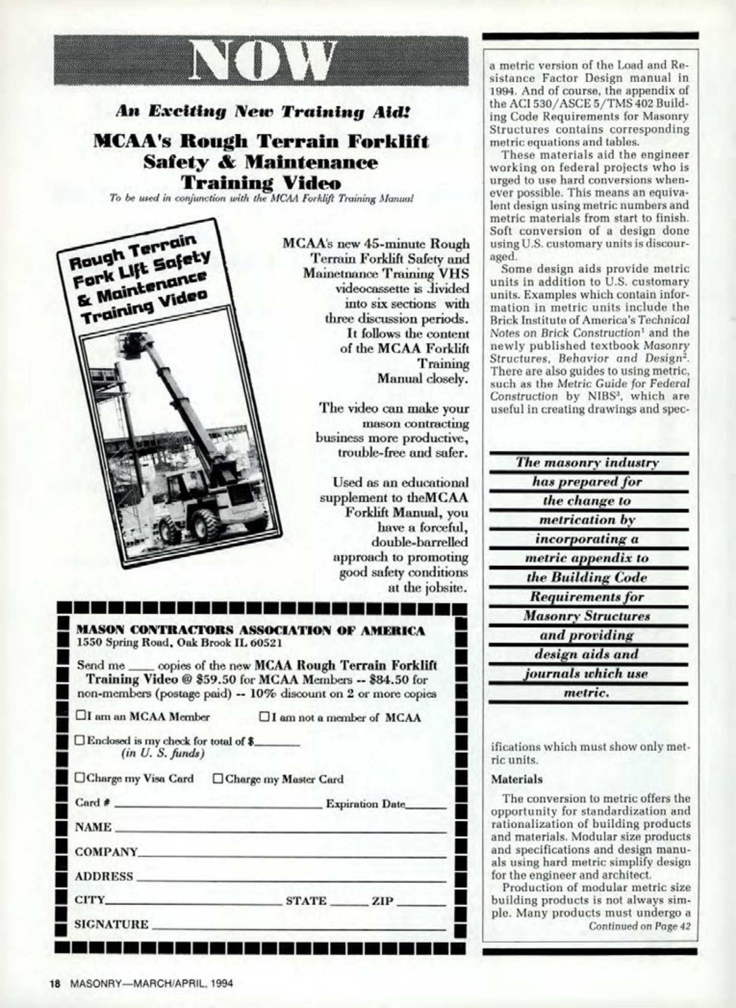 Masonry Magazine April 1994 Page. 18