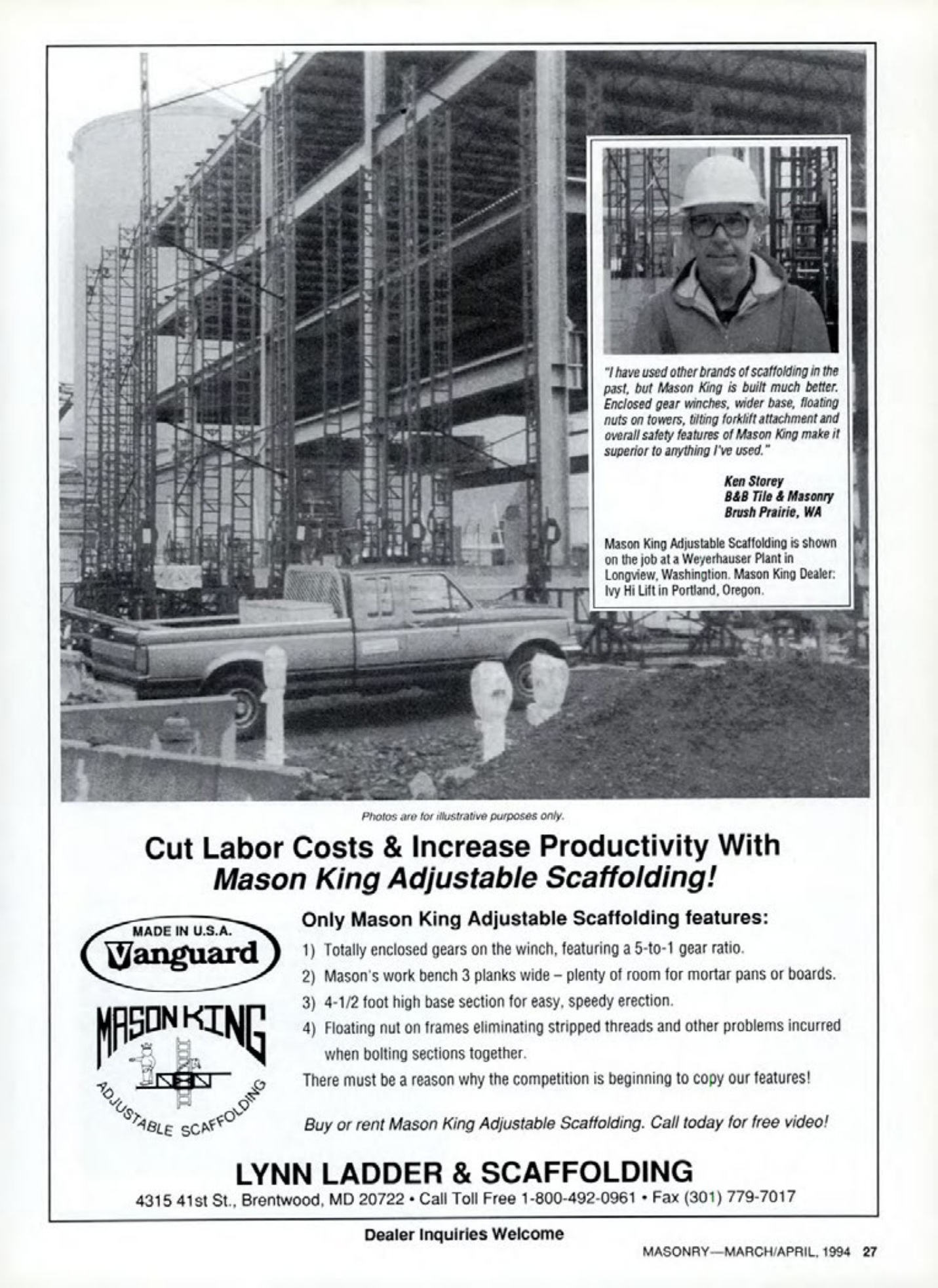 Masonry Magazine April 1994 Page. 27