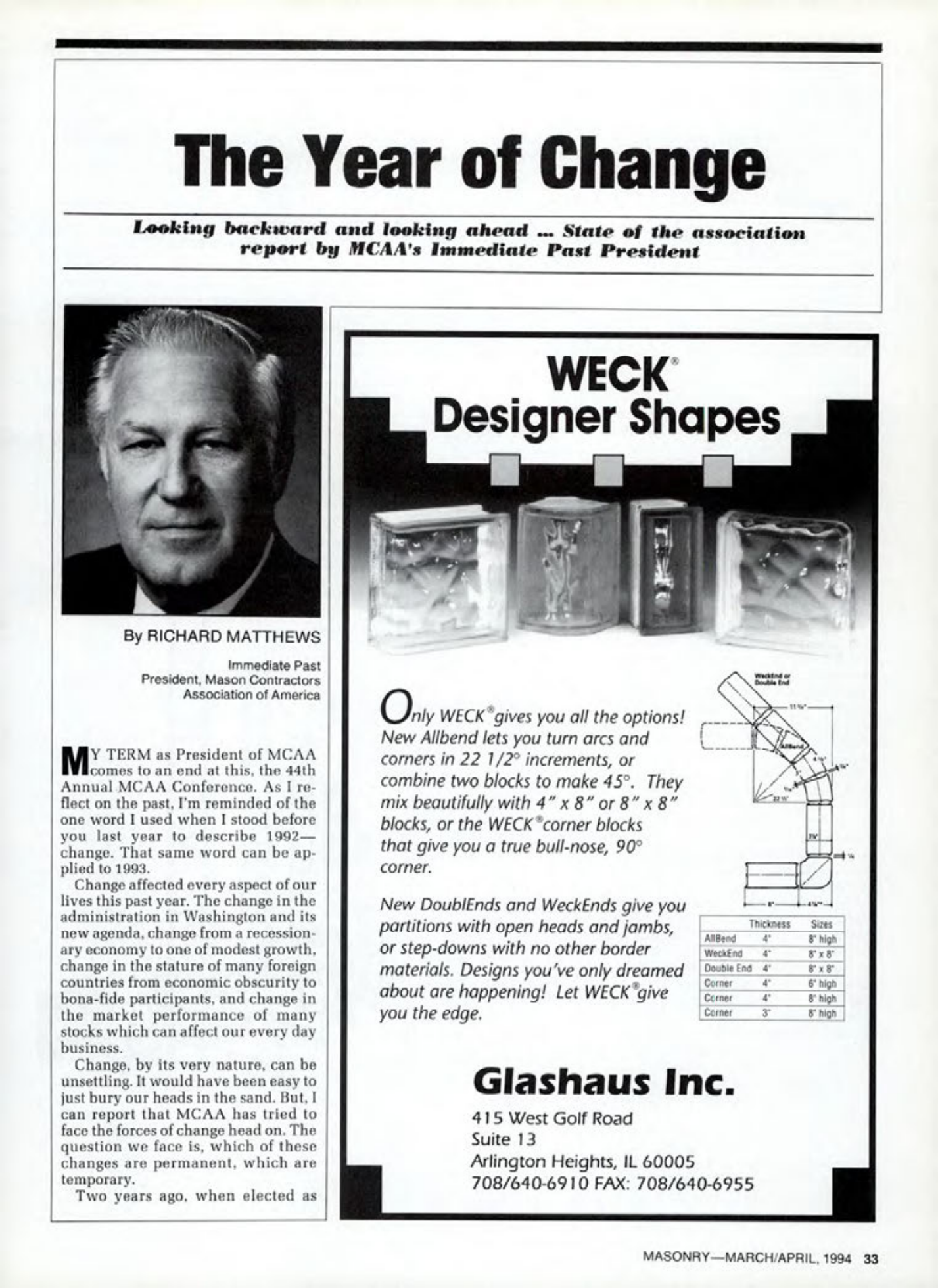 Masonry Magazine April 1994 Page. 33