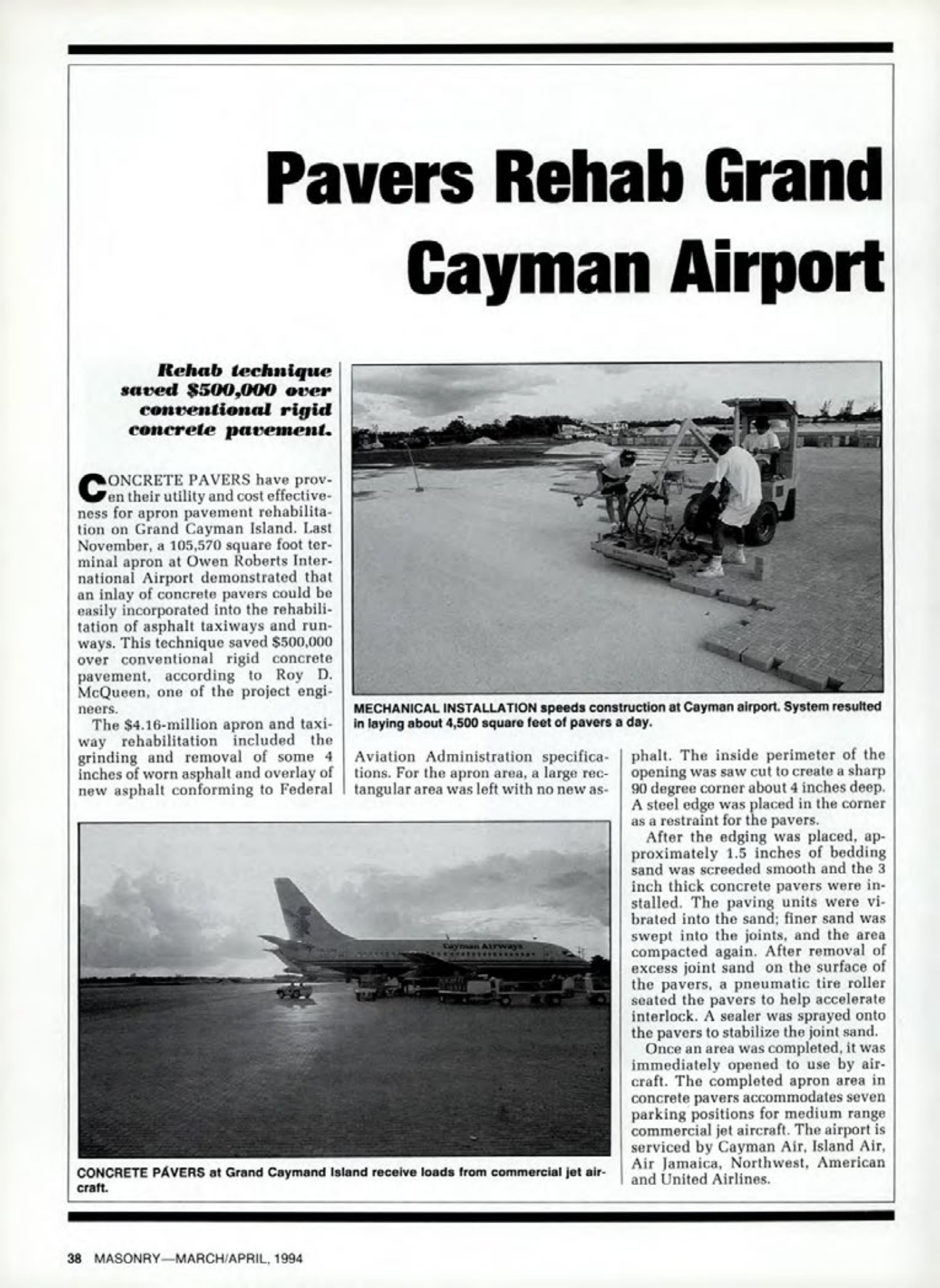 Masonry Magazine April 1994 Page. 38