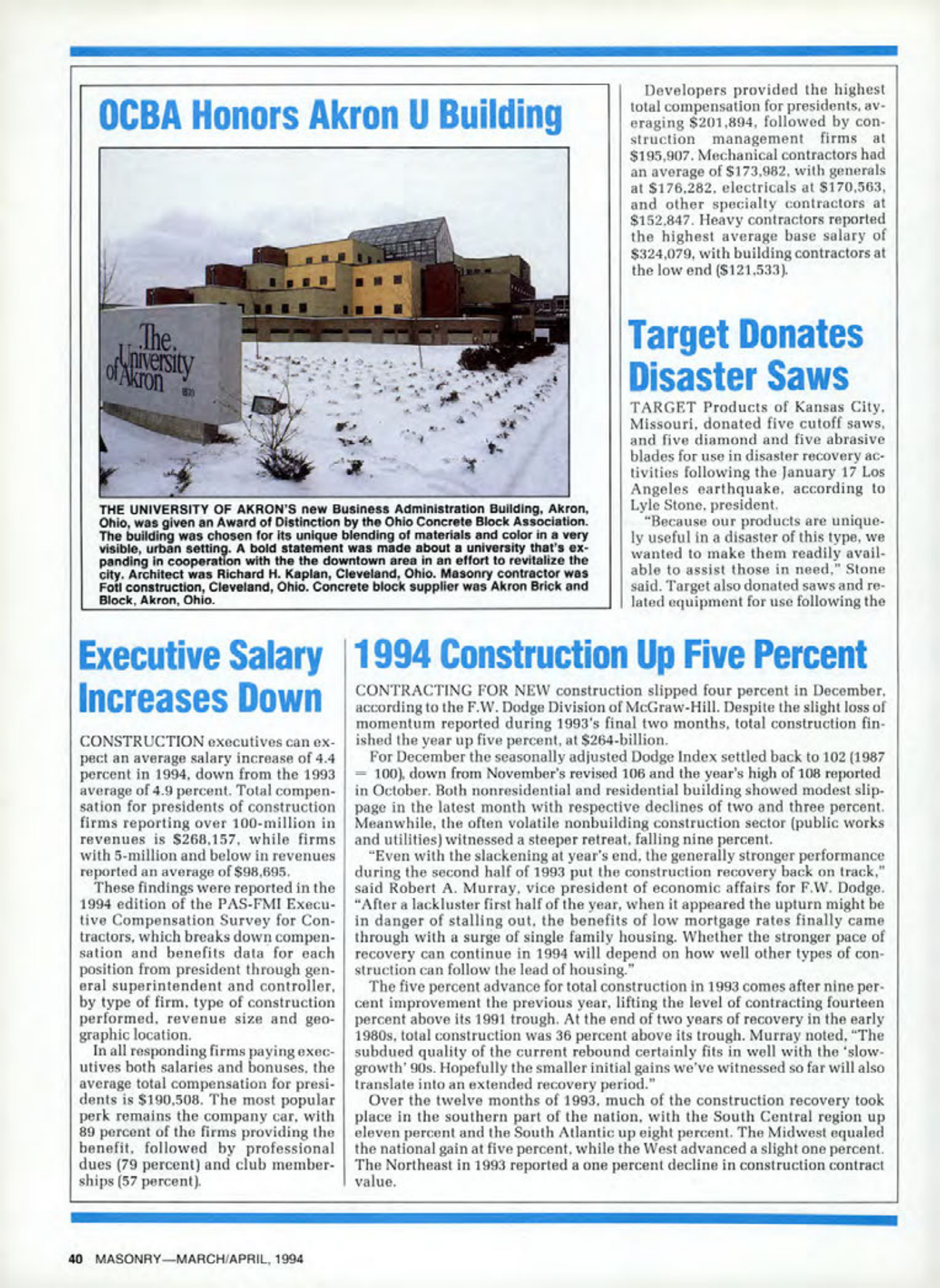 Masonry Magazine April 1994 Page. 40