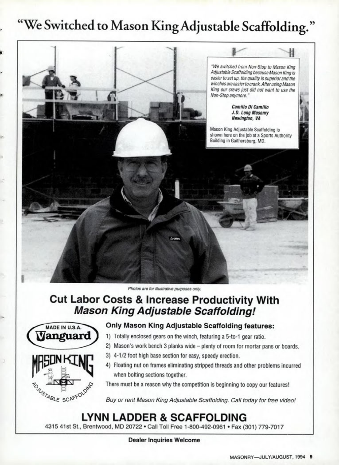 Masonry Magazine August 1994 Page. 9