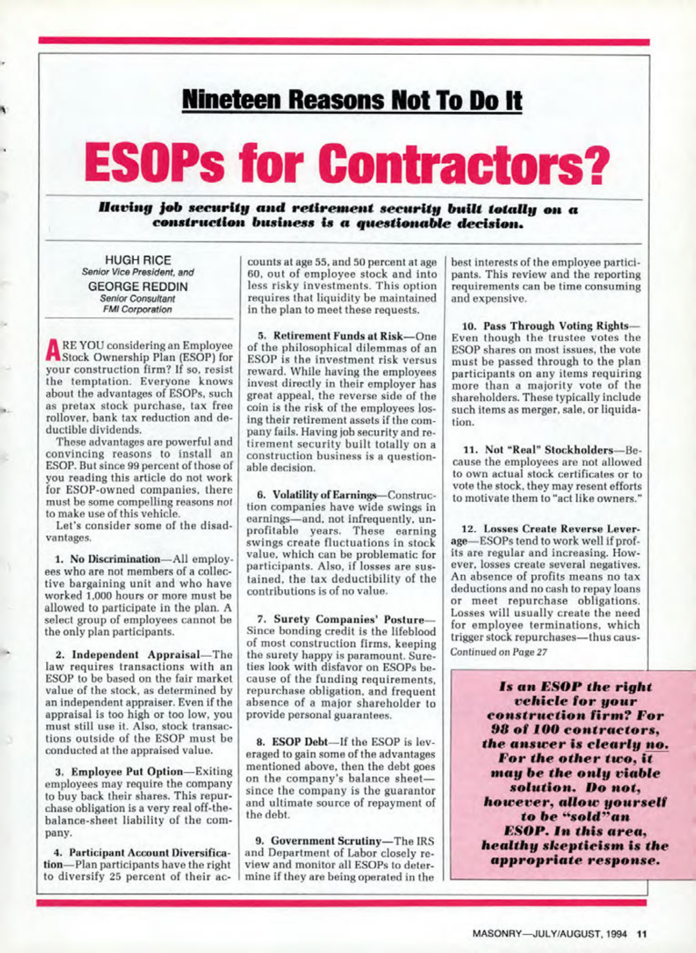 Masonry Magazine August 1994 Page. 11