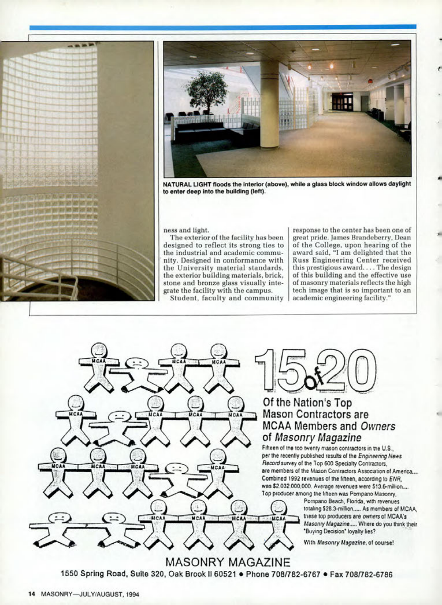 Masonry Magazine August 1994 Page. 14