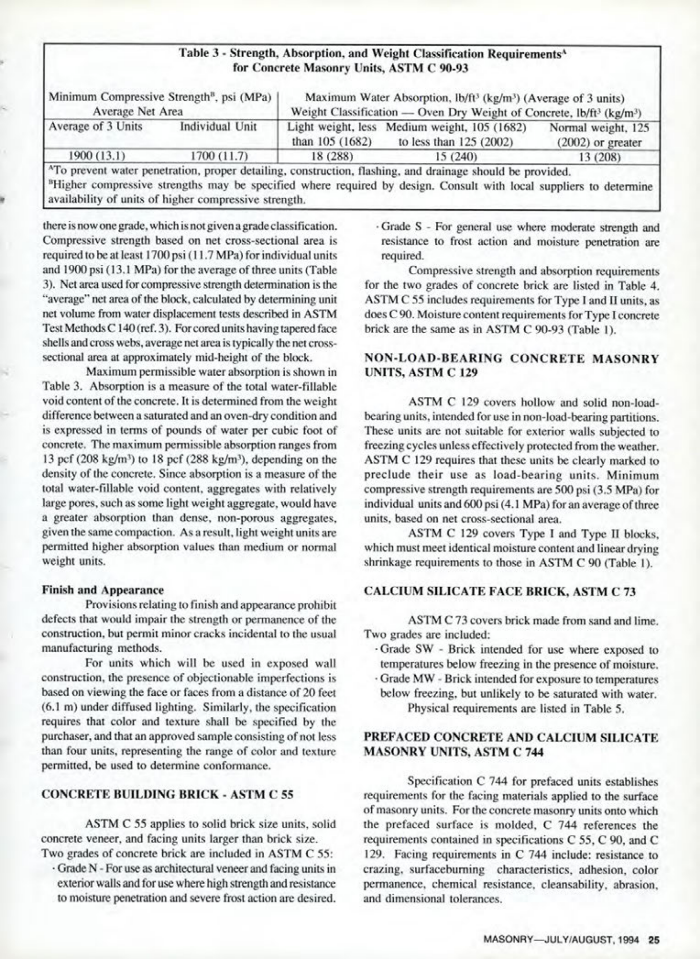 Masonry Magazine August 1994 Page. 25