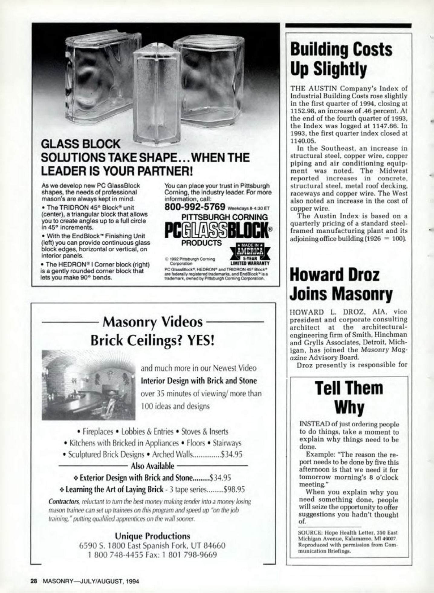 Masonry Magazine August 1994 Page. 28