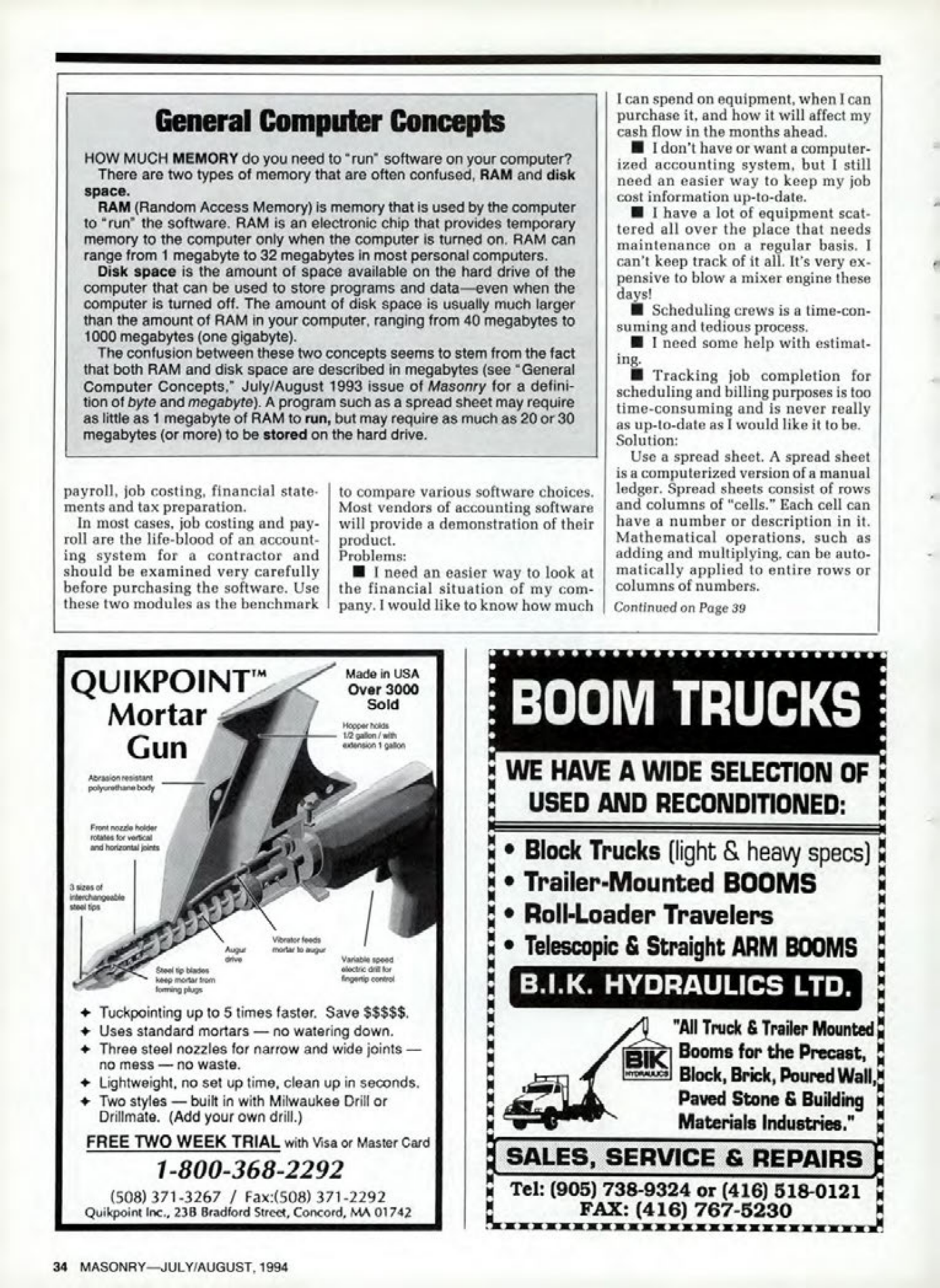 Masonry Magazine August 1994 Page. 34