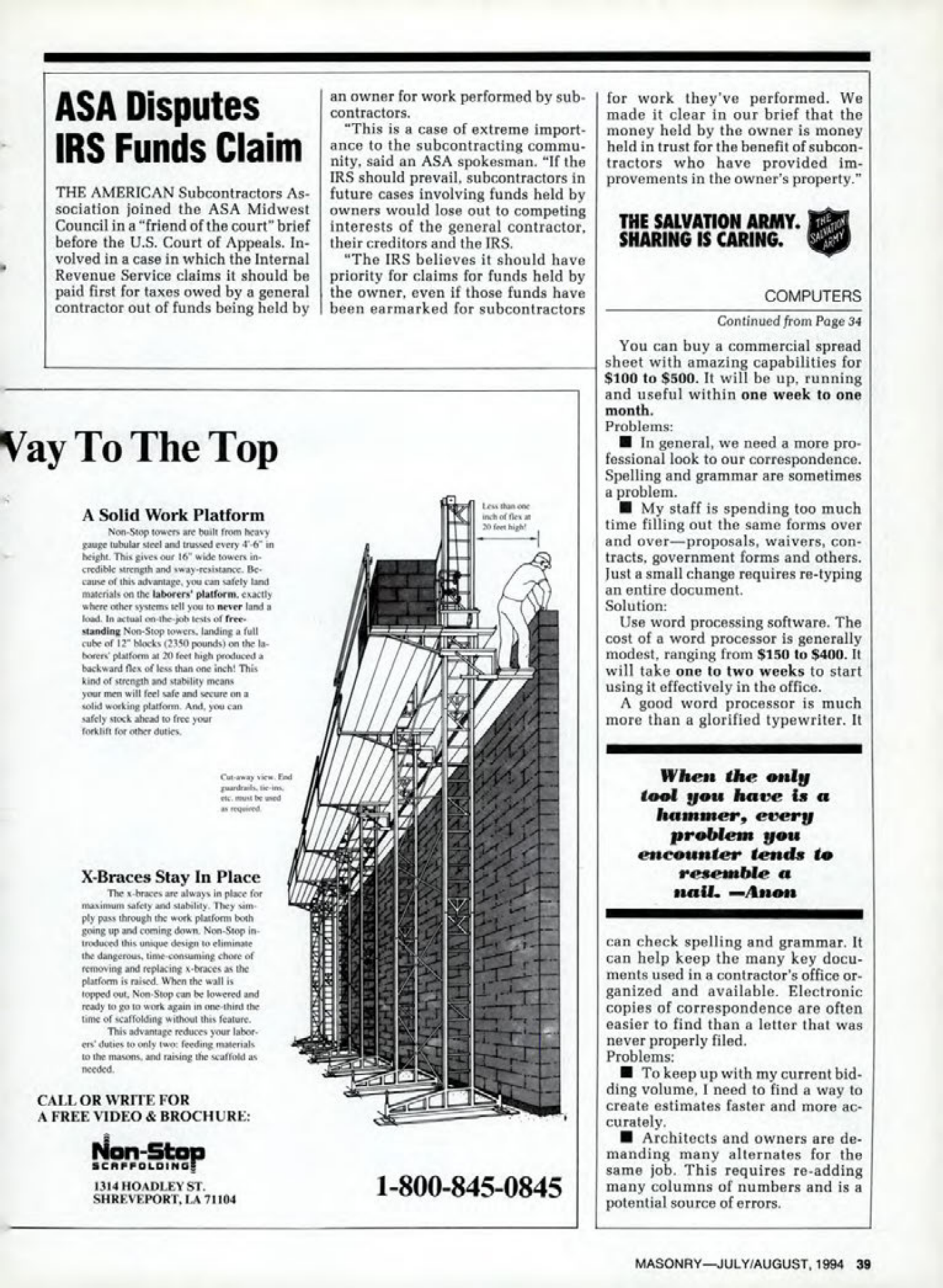 Masonry Magazine August 1994 Page. 39