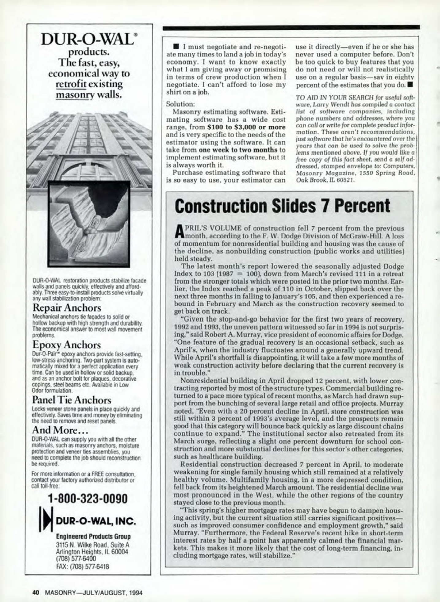 Masonry Magazine August 1994 Page. 40