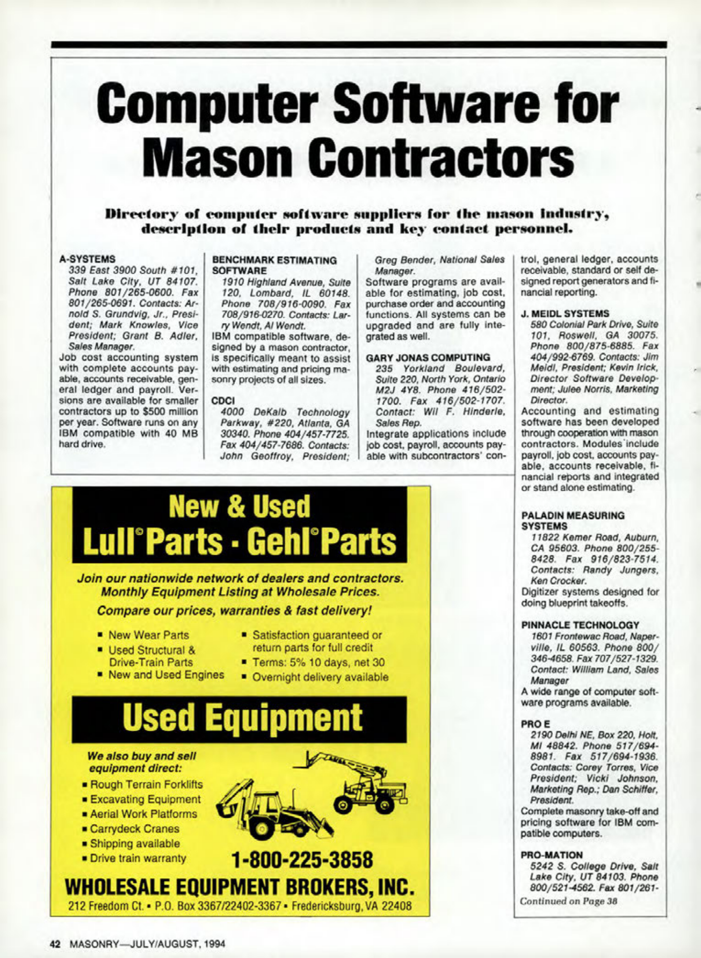 Masonry Magazine August 1994 Page. 42