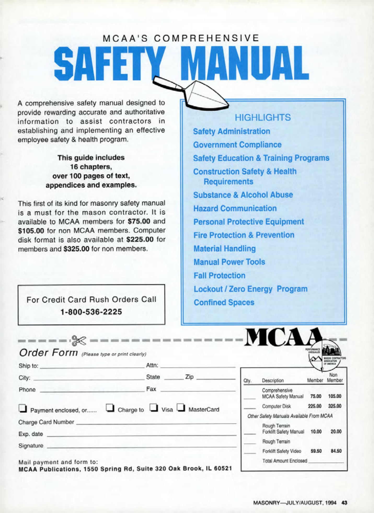 Masonry Magazine August 1994 Page. 43
