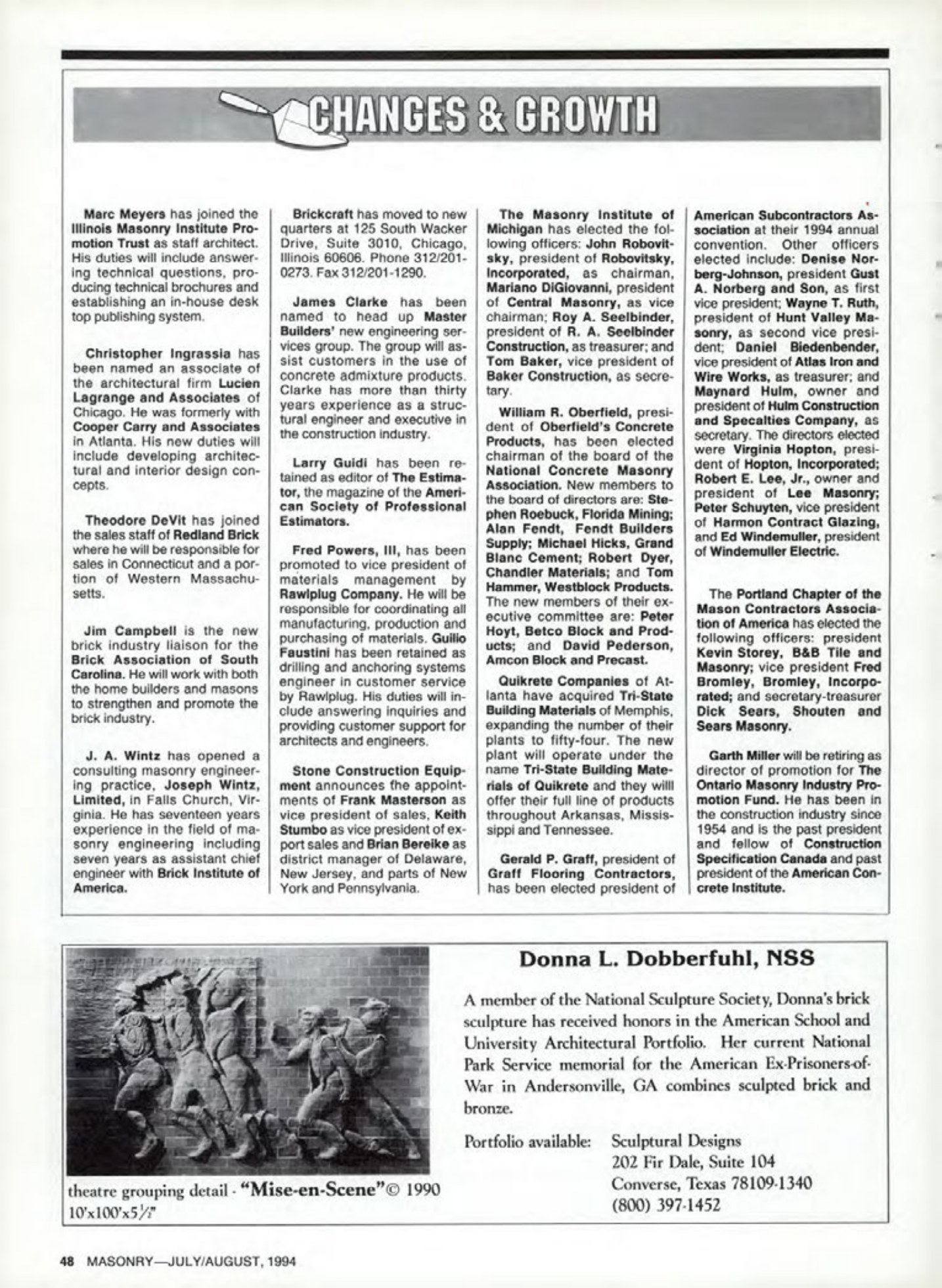 Masonry Magazine August 1994 Page. 48