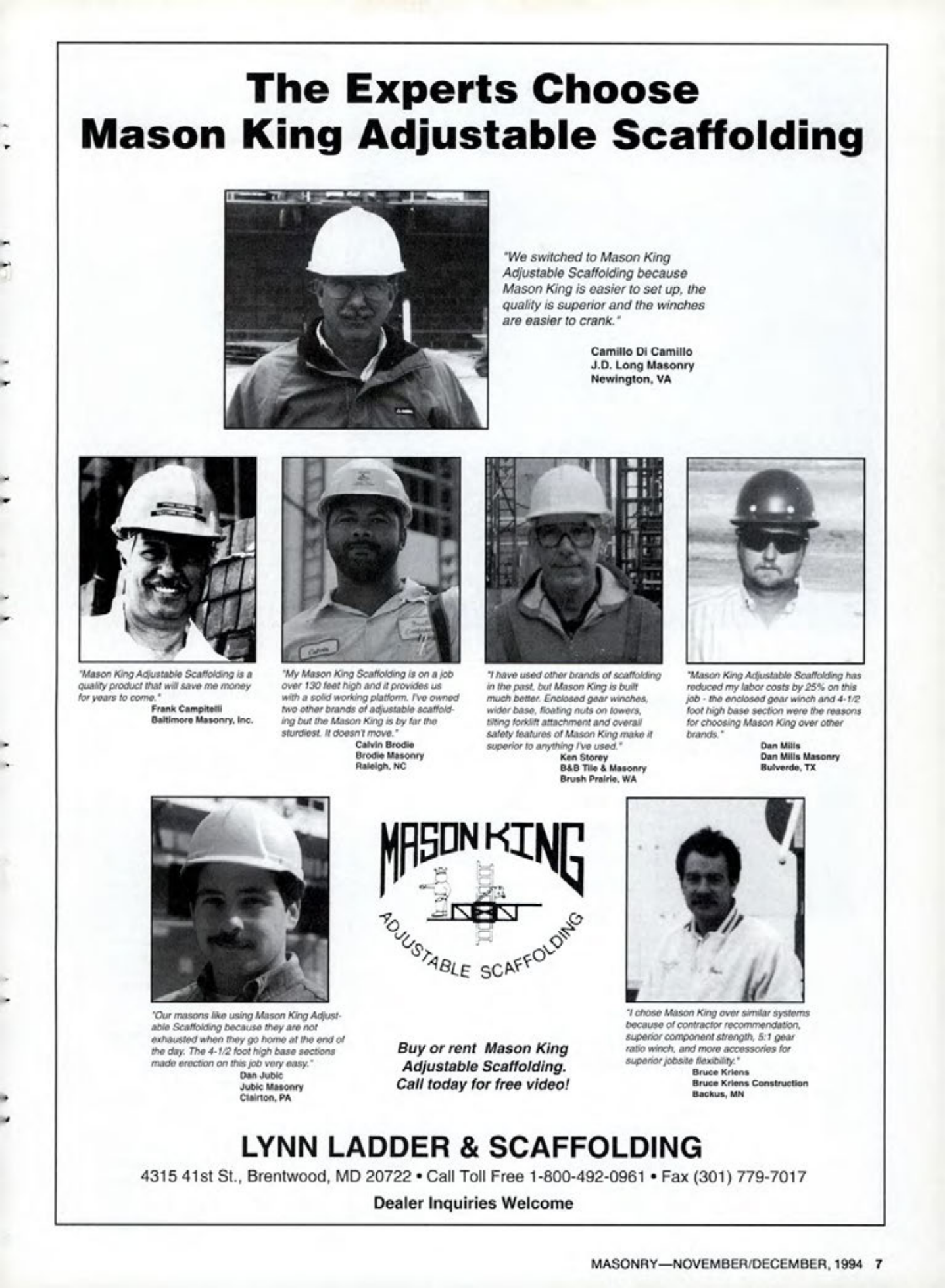Masonry Magazine December 1994 Page. 7