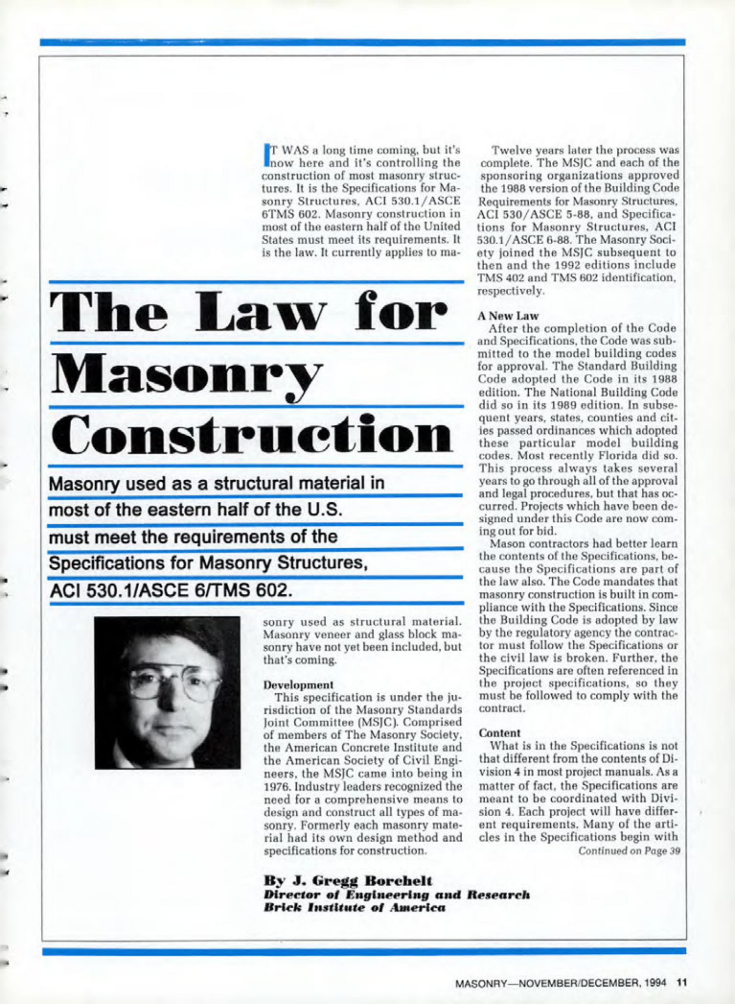 Masonry Magazine December 1994 Page. 11