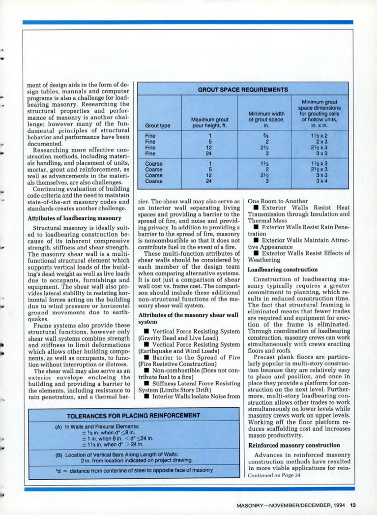 Masonry Magazine December 1994 Page. 13
