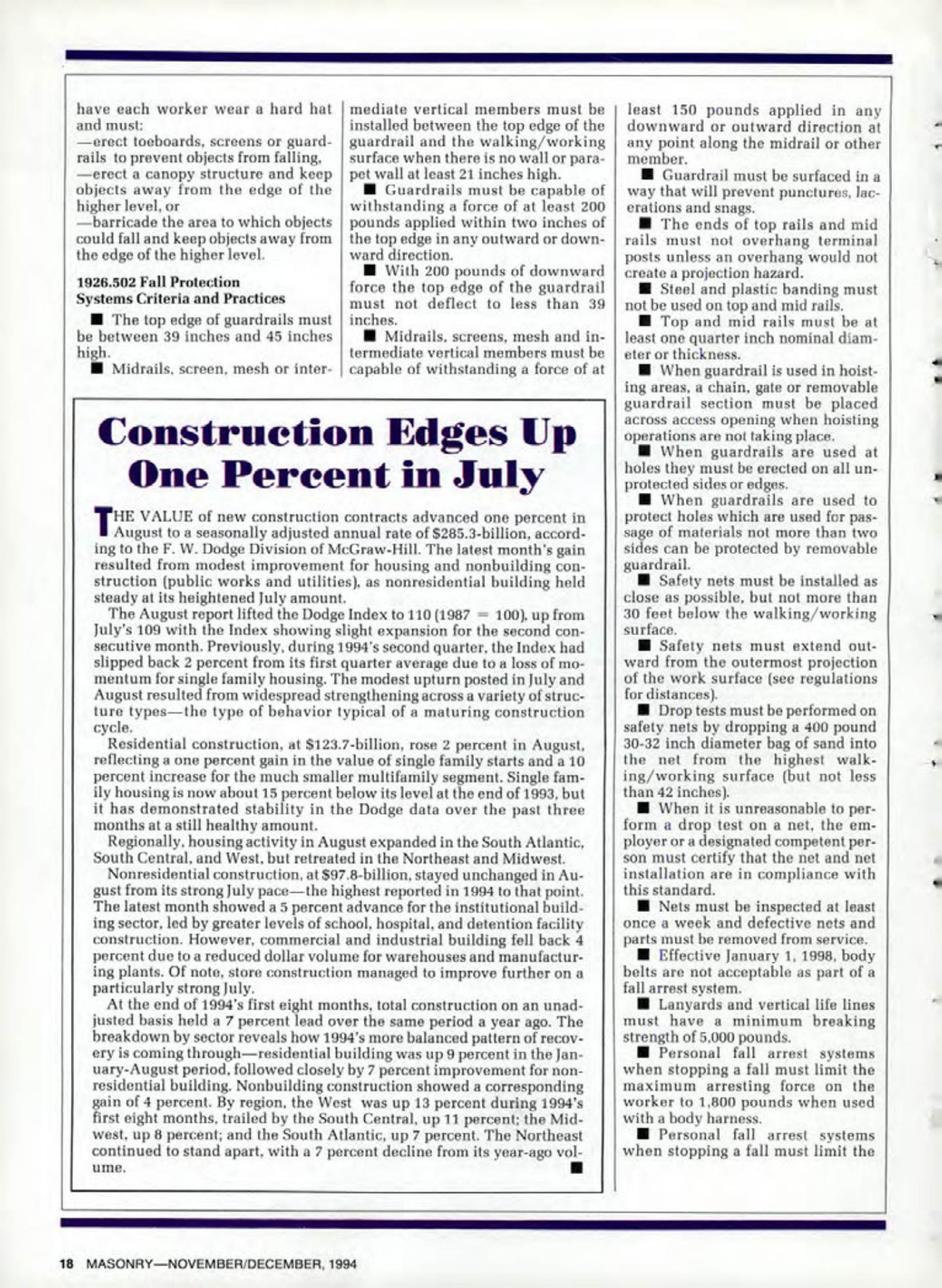 Masonry Magazine December 1994 Page. 18