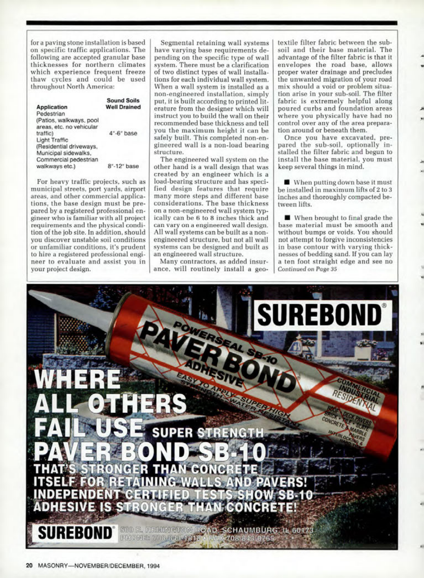 Masonry Magazine December 1994 Page. 20