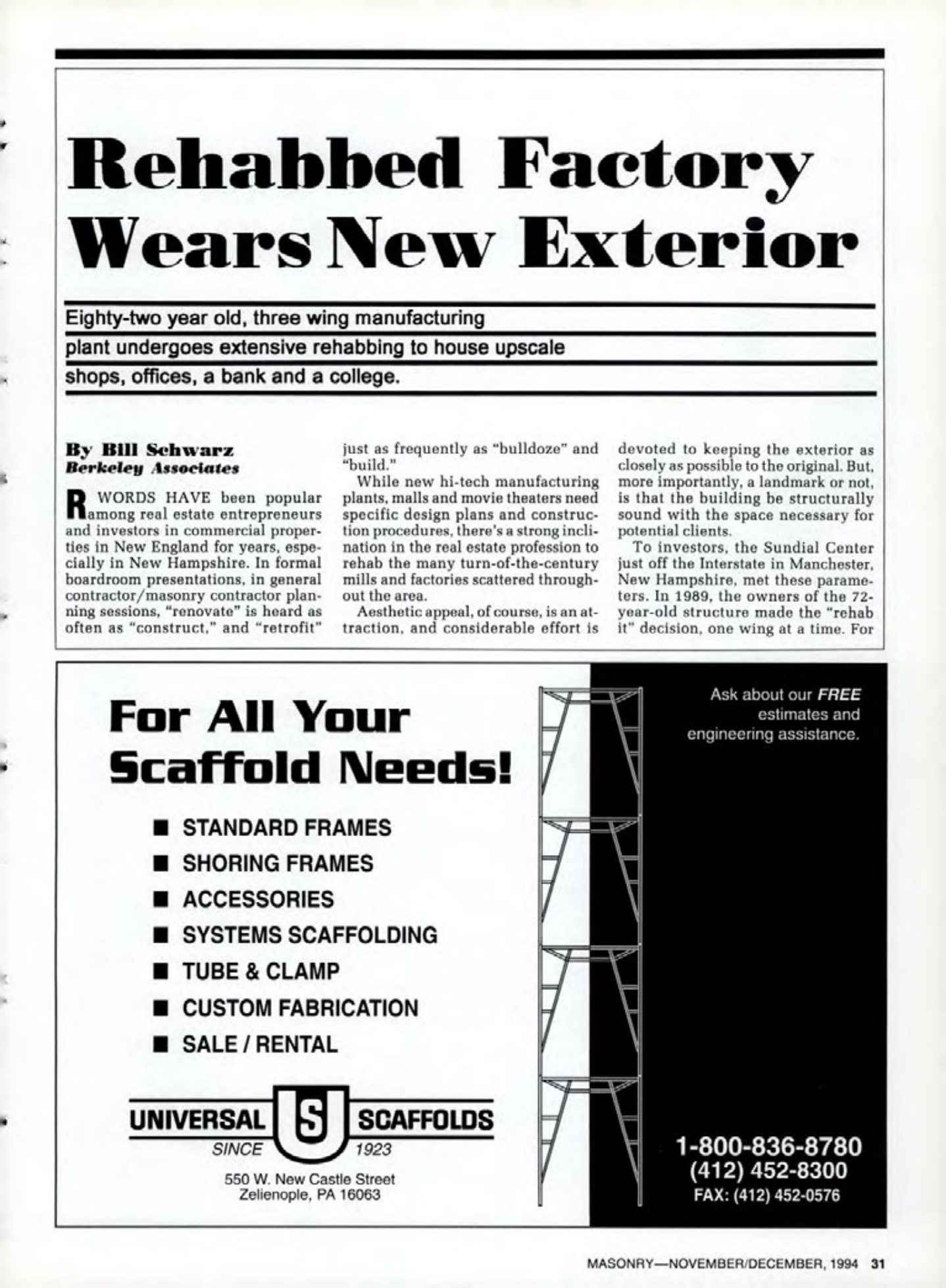 Masonry Magazine December 1994 Page. 31