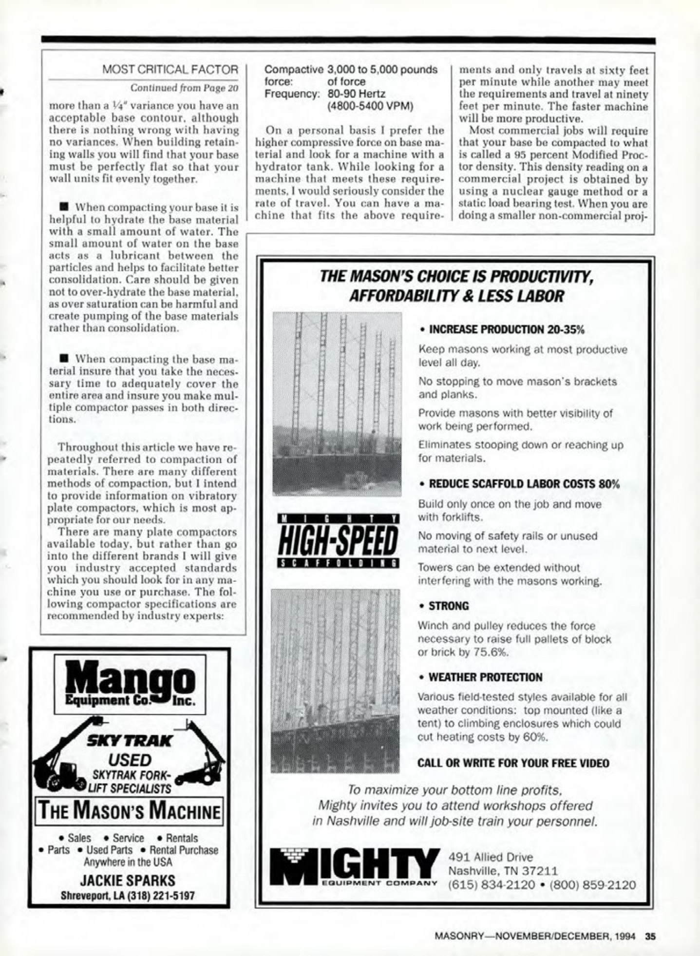 Masonry Magazine December 1994 Page. 35