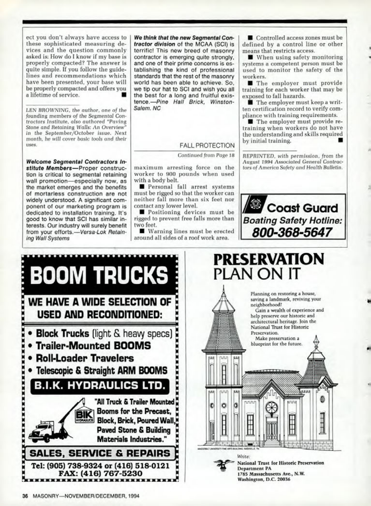 Masonry Magazine December 1994 Page. 36