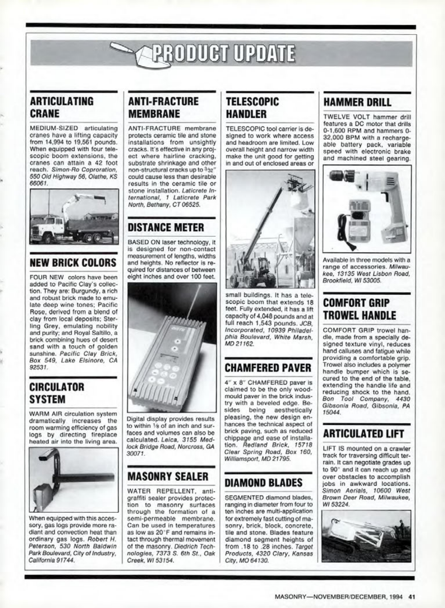 Masonry Magazine December 1994 Page. 41