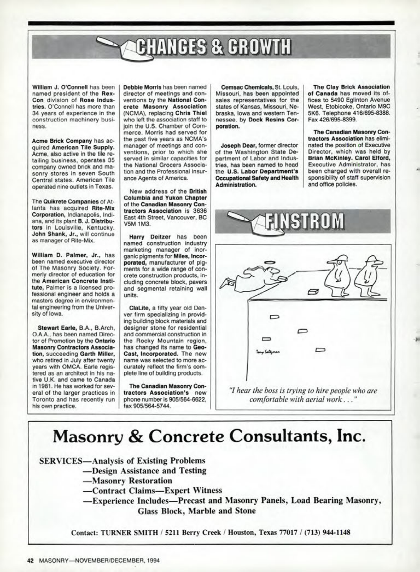 Masonry Magazine December 1994 Page. 42