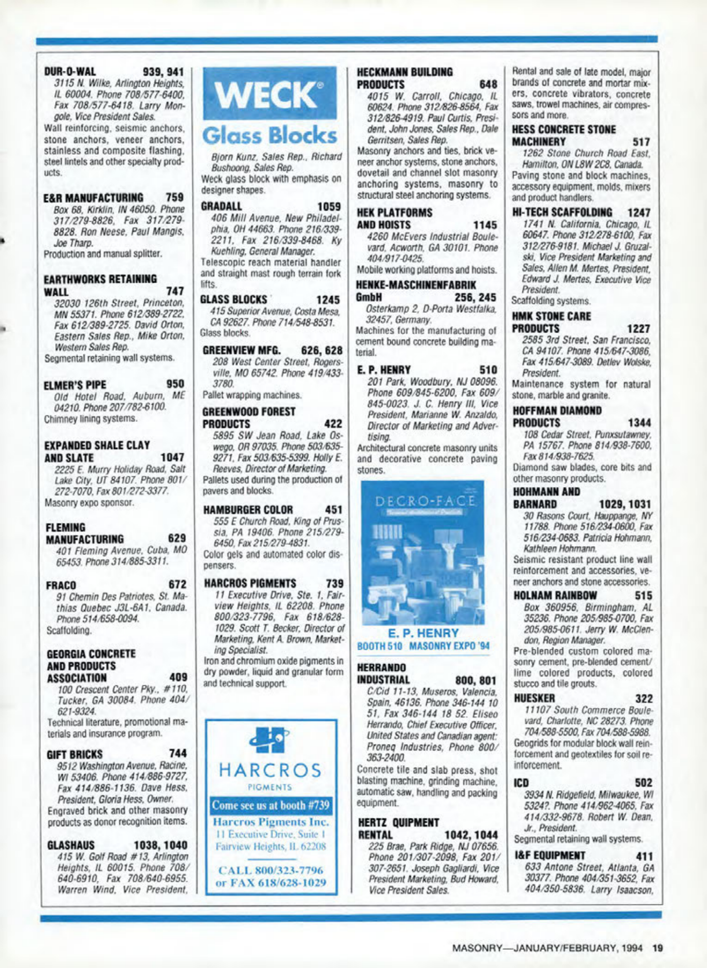 Masonry Magazine February 1994 Page. 19