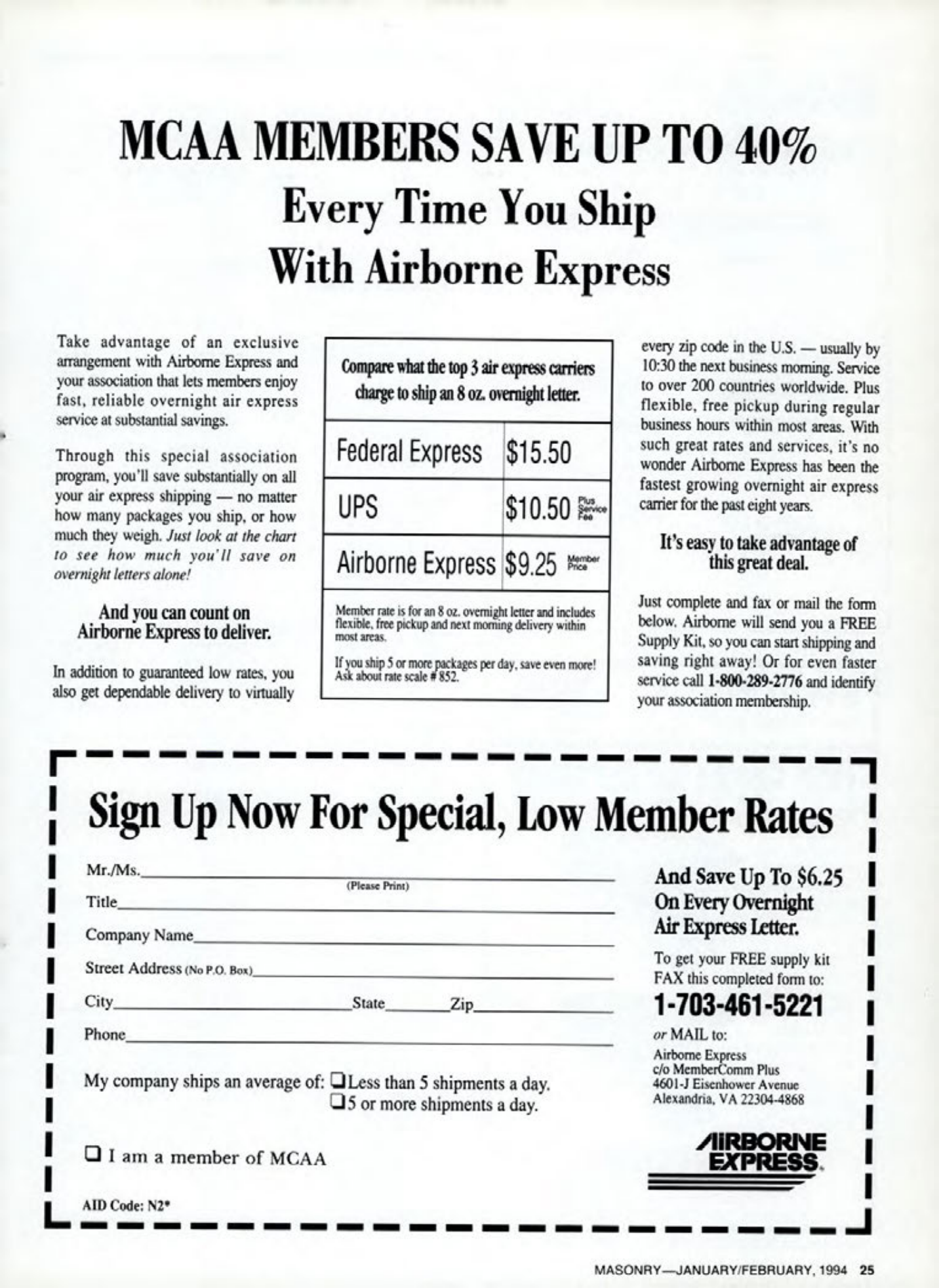 Masonry Magazine February 1994 Page. 25