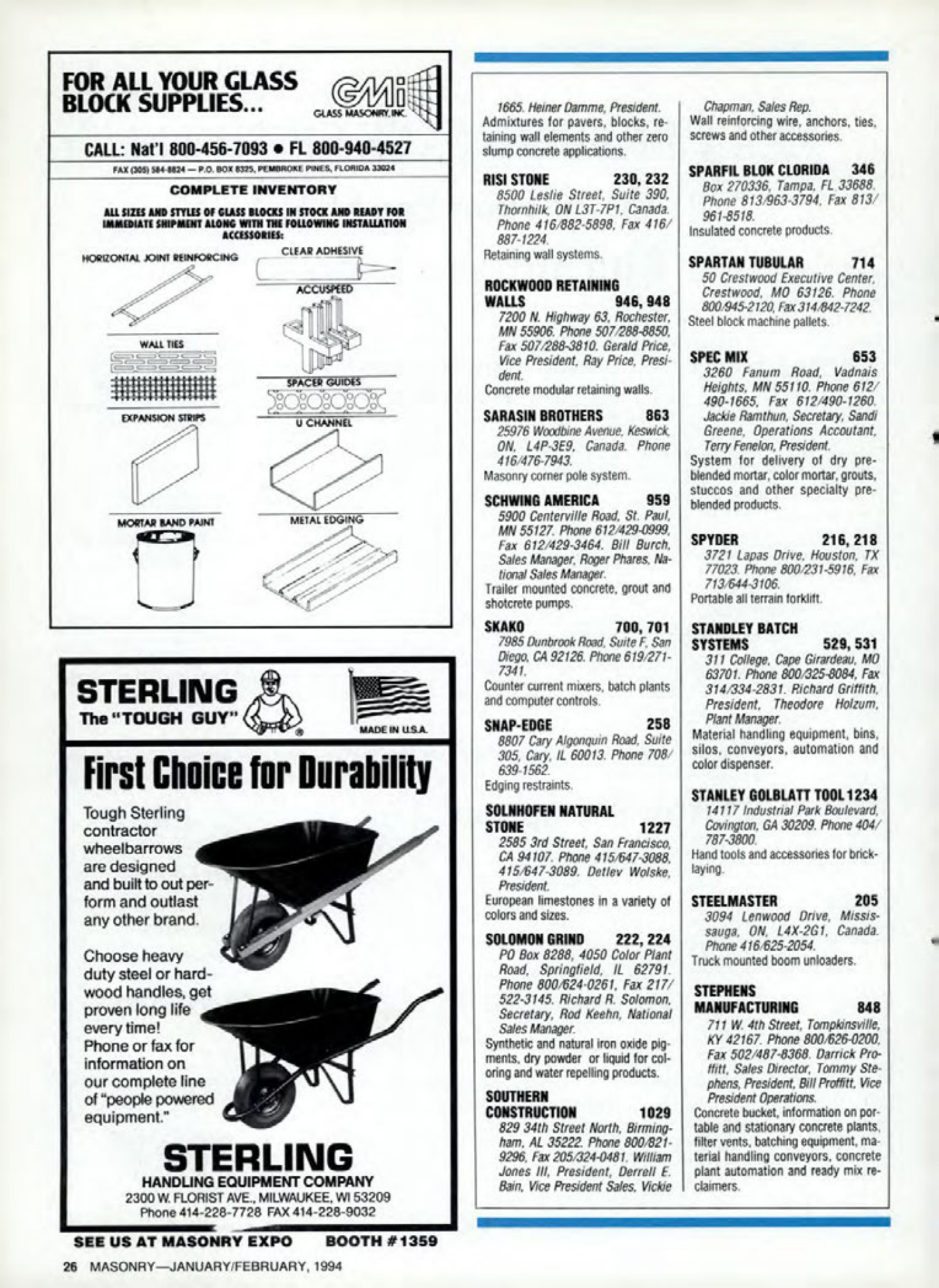 Masonry Magazine February 1994 Page. 26