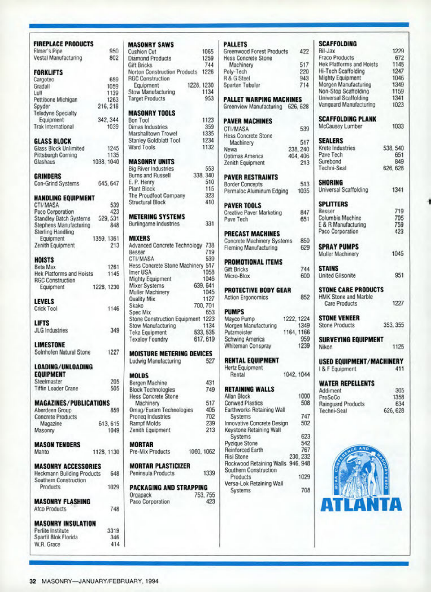 Masonry Magazine February 1994 Page. 32