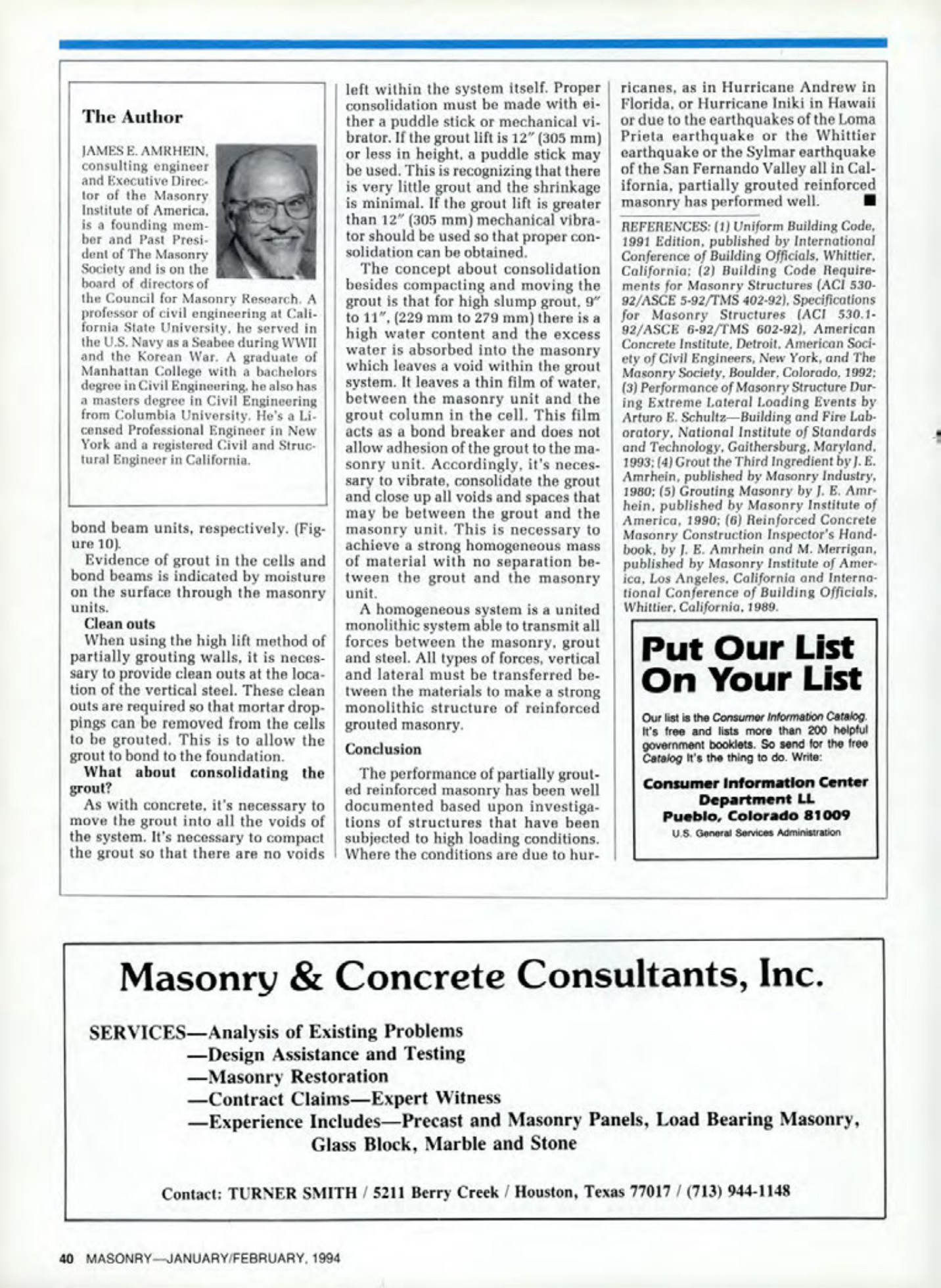 Masonry Magazine February 1994 Page. 40