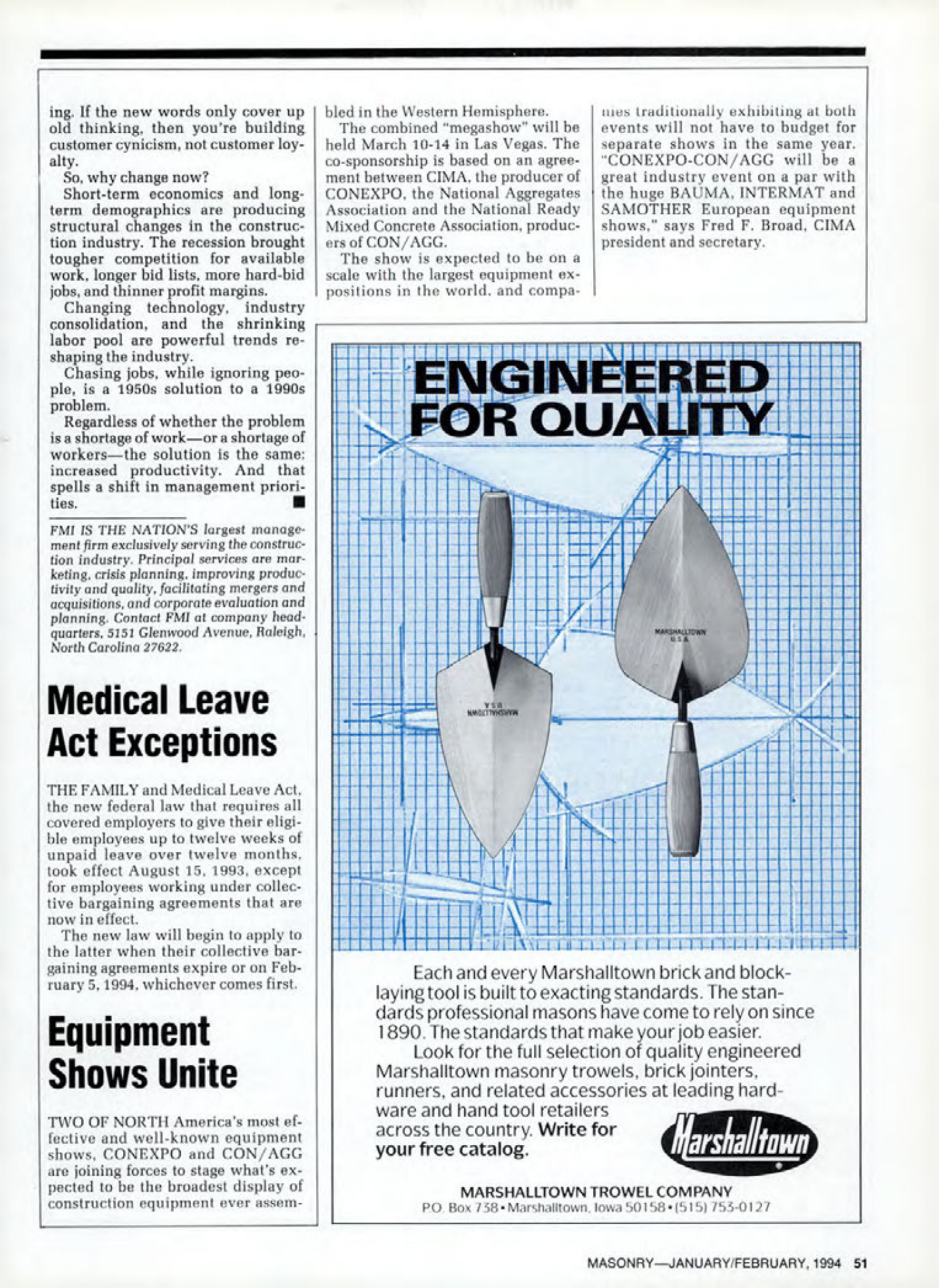 Masonry Magazine February 1994 Page. 51