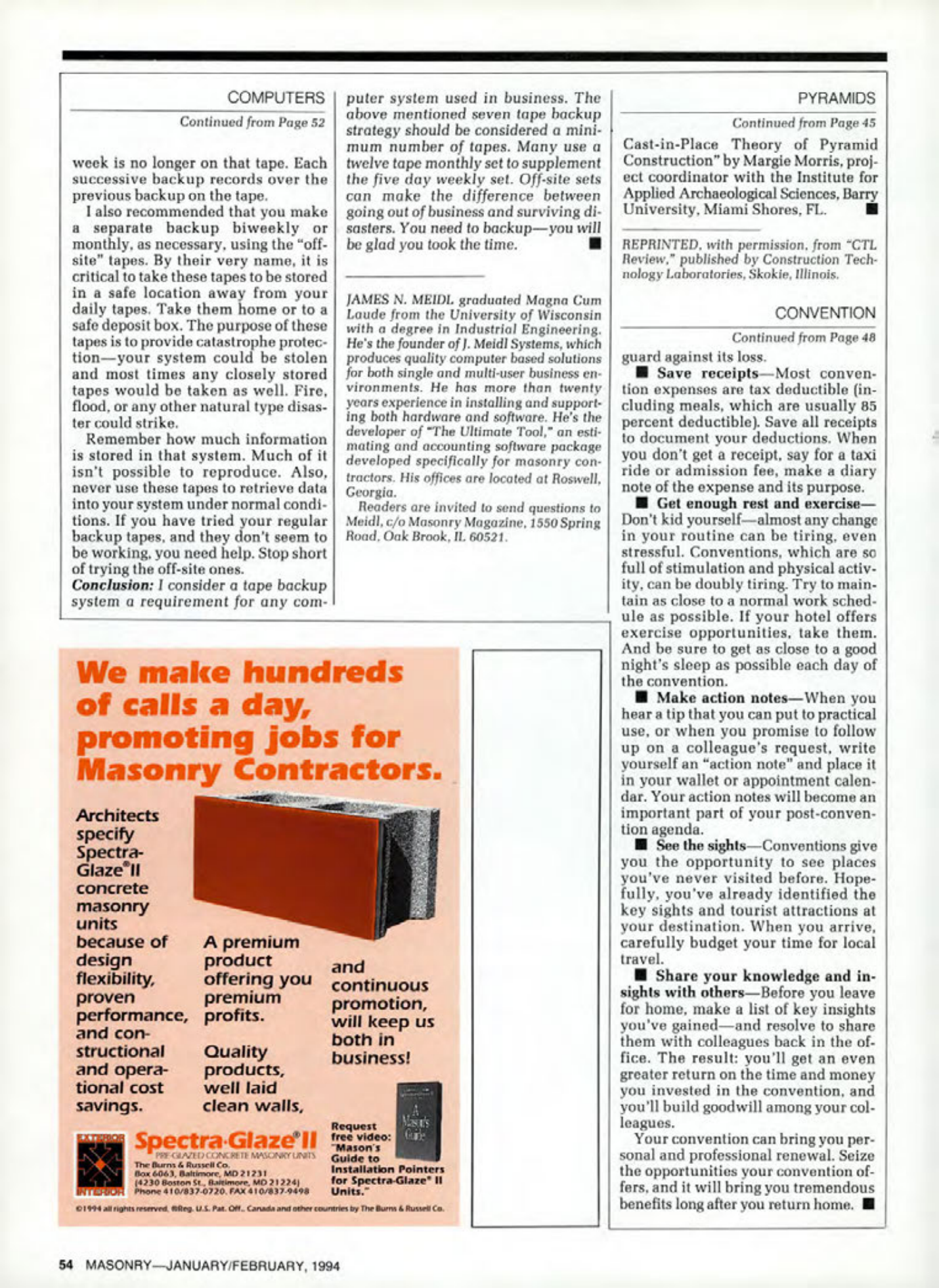 Masonry Magazine February 1994 Page. 54