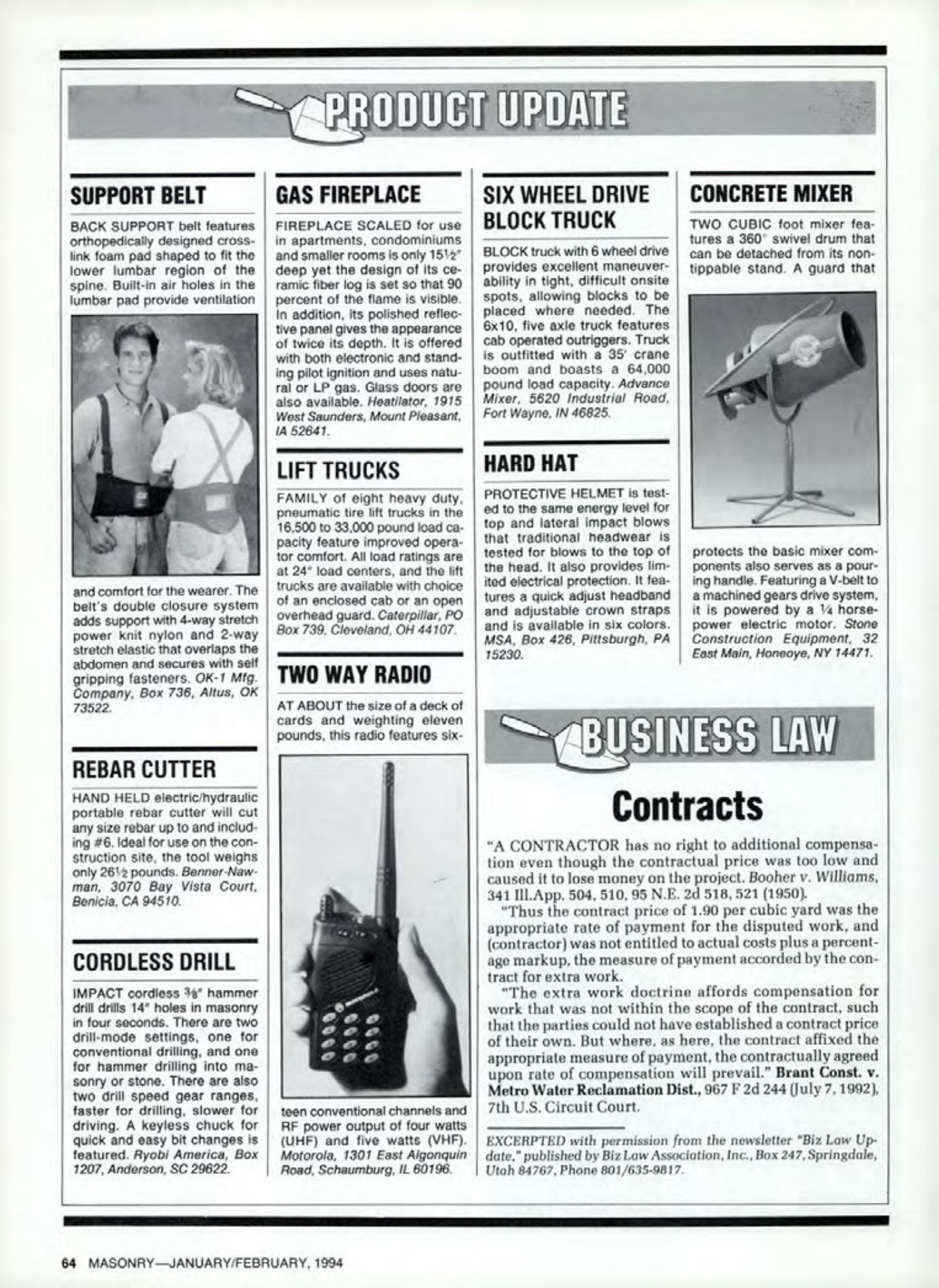 Masonry Magazine February 1994 Page. 64