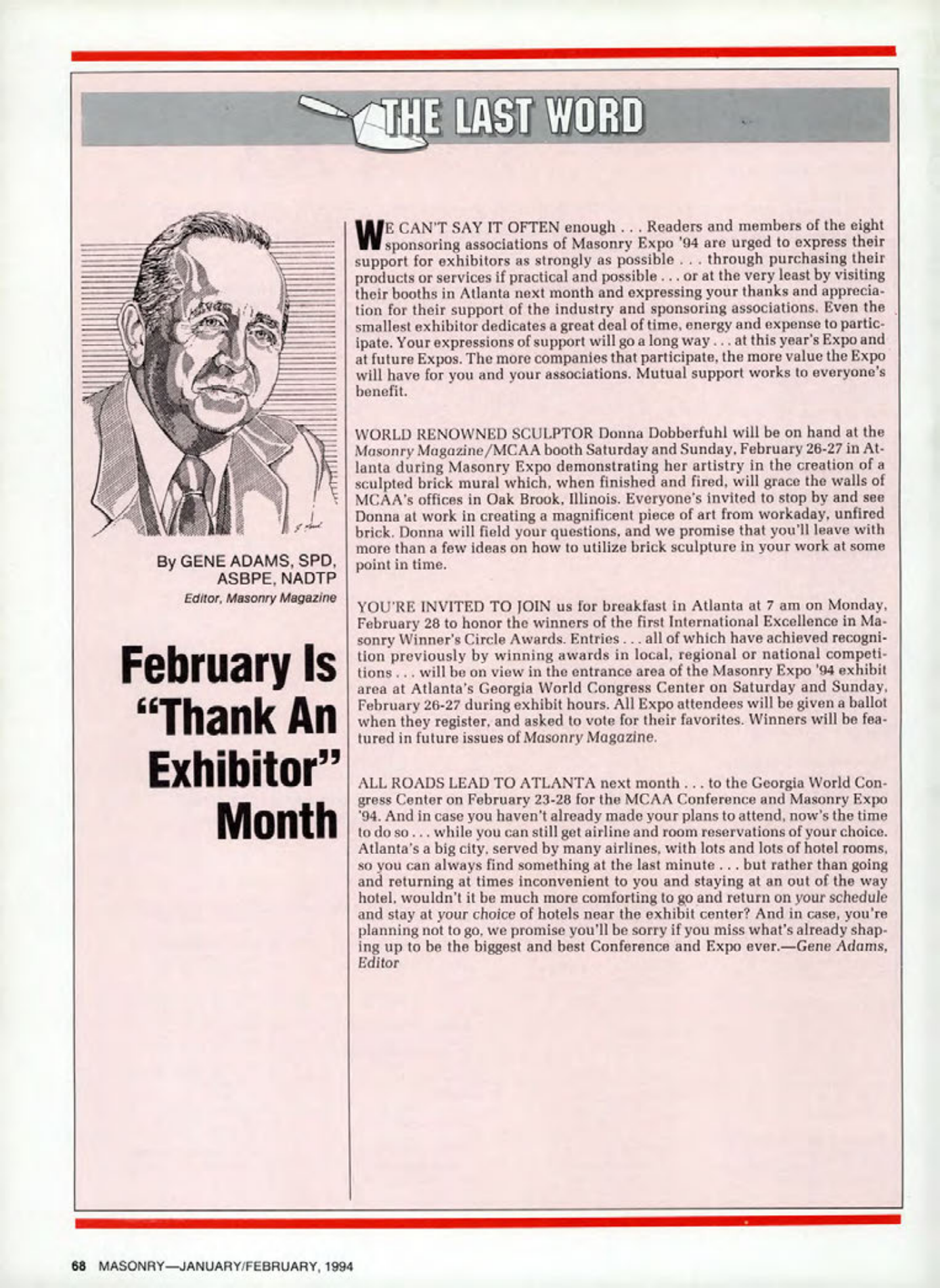 Masonry Magazine February 1994 Page. 68