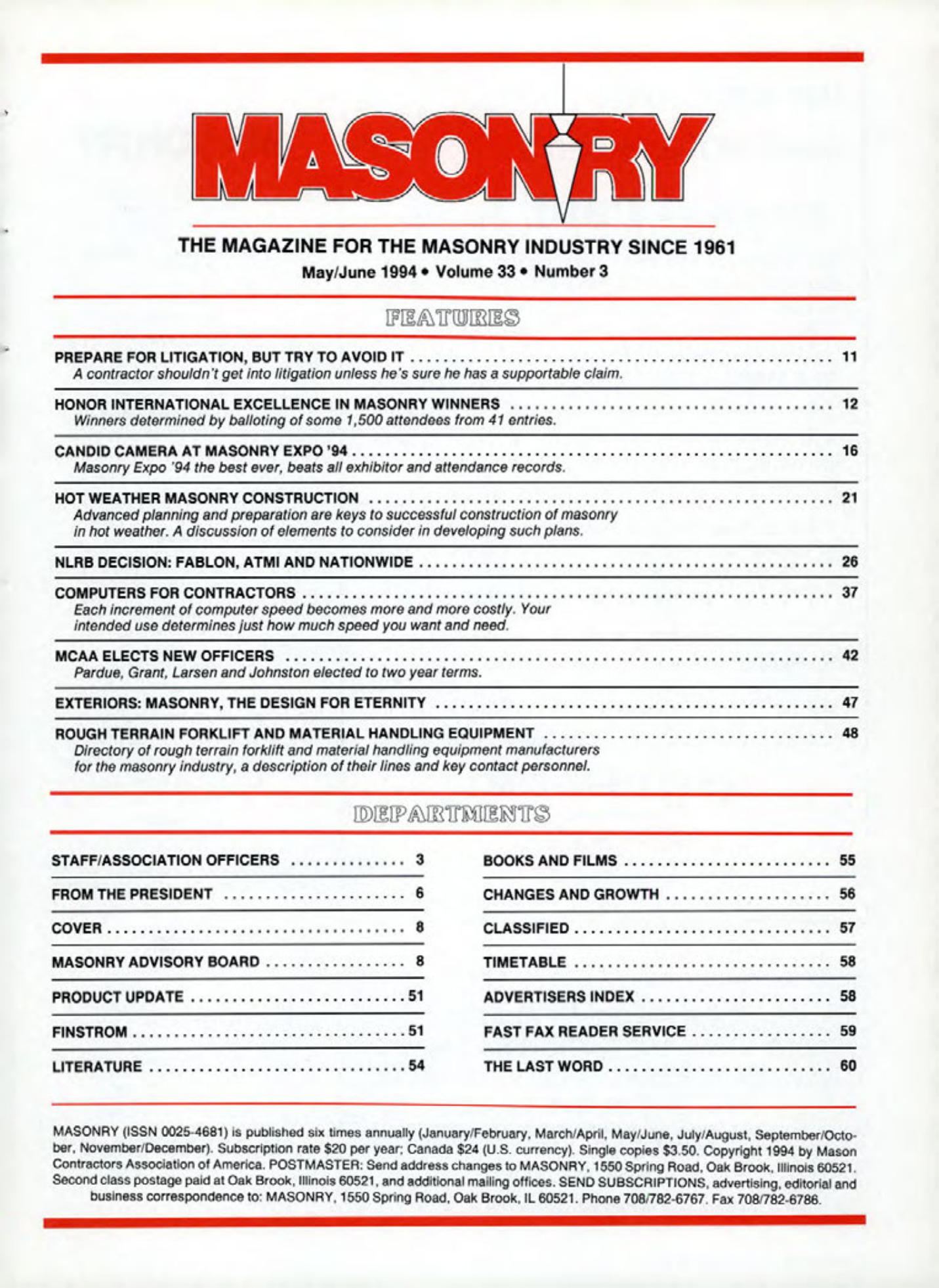 Masonry Magazine June 1994 Page. 3