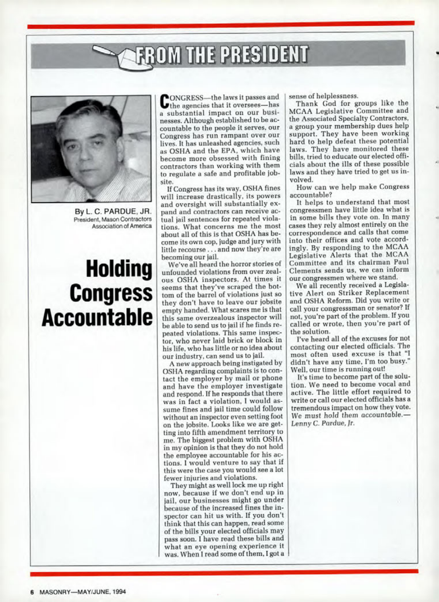 Masonry Magazine June 1994 Page. 6