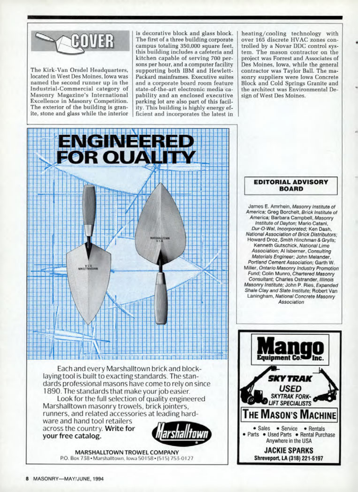 Masonry Magazine June 1994 Page. 8