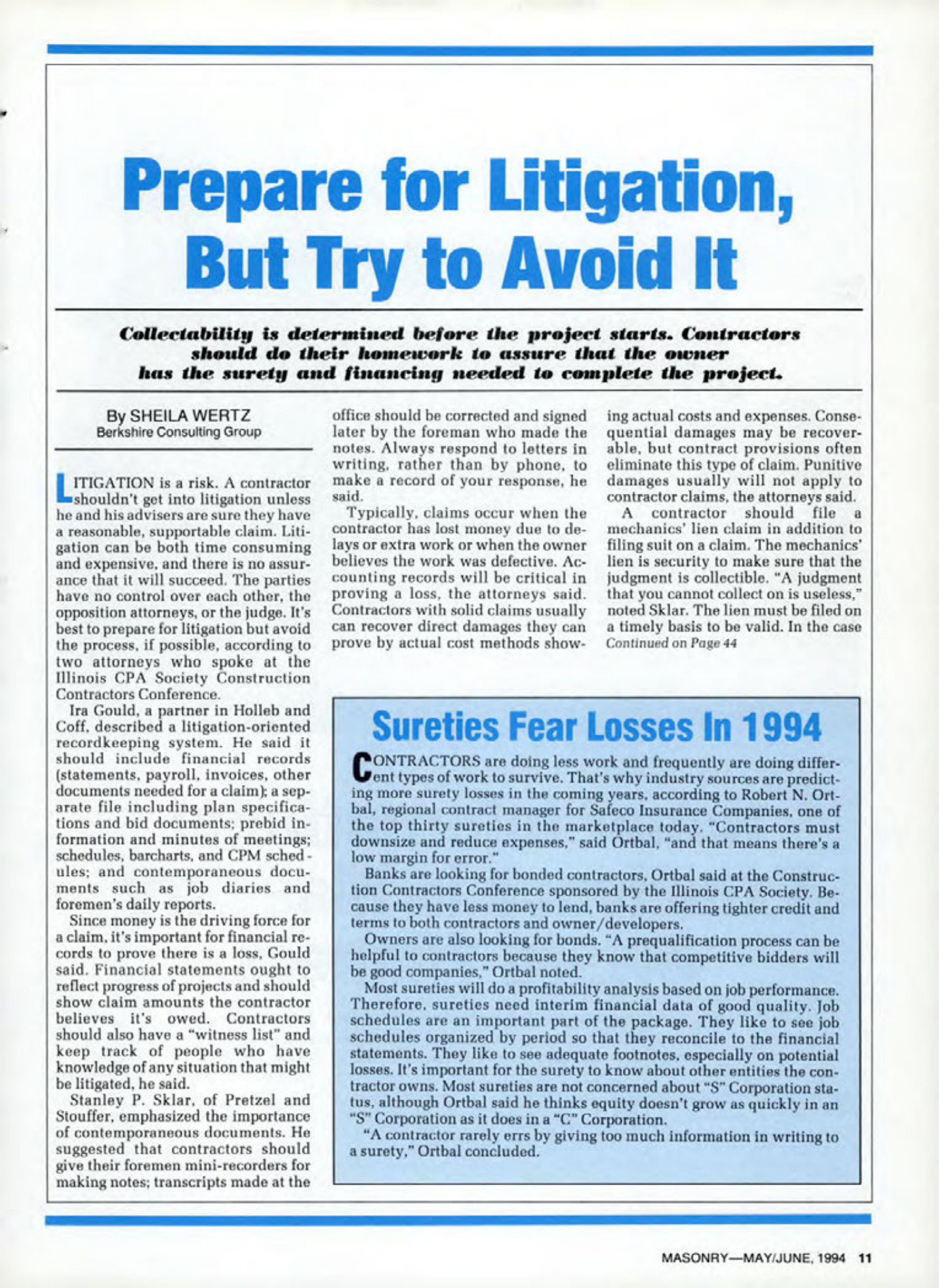 Masonry Magazine June 1994 Page. 11