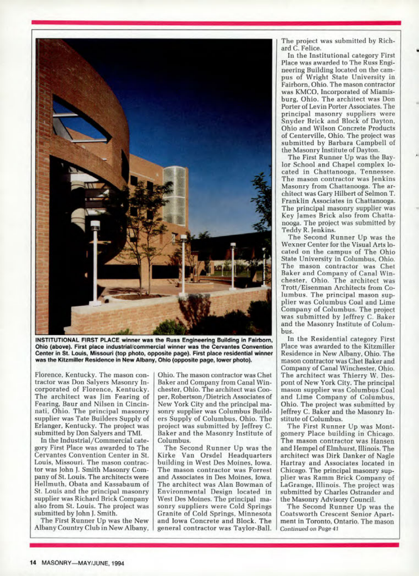 Masonry Magazine June 1994 Page. 14
