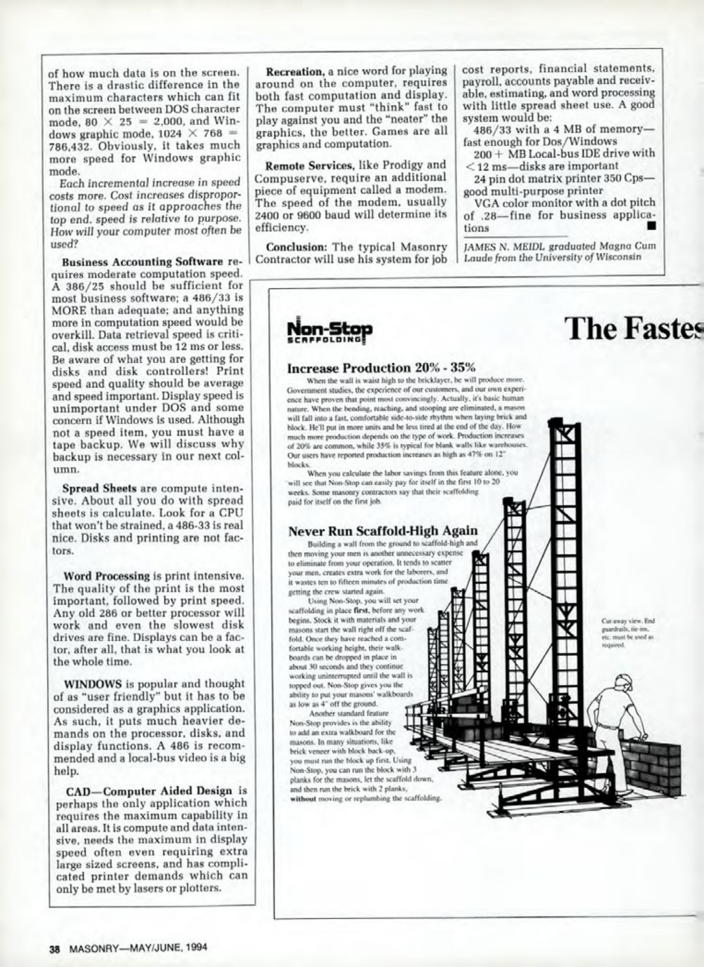 Masonry Magazine June 1994 Page. 38