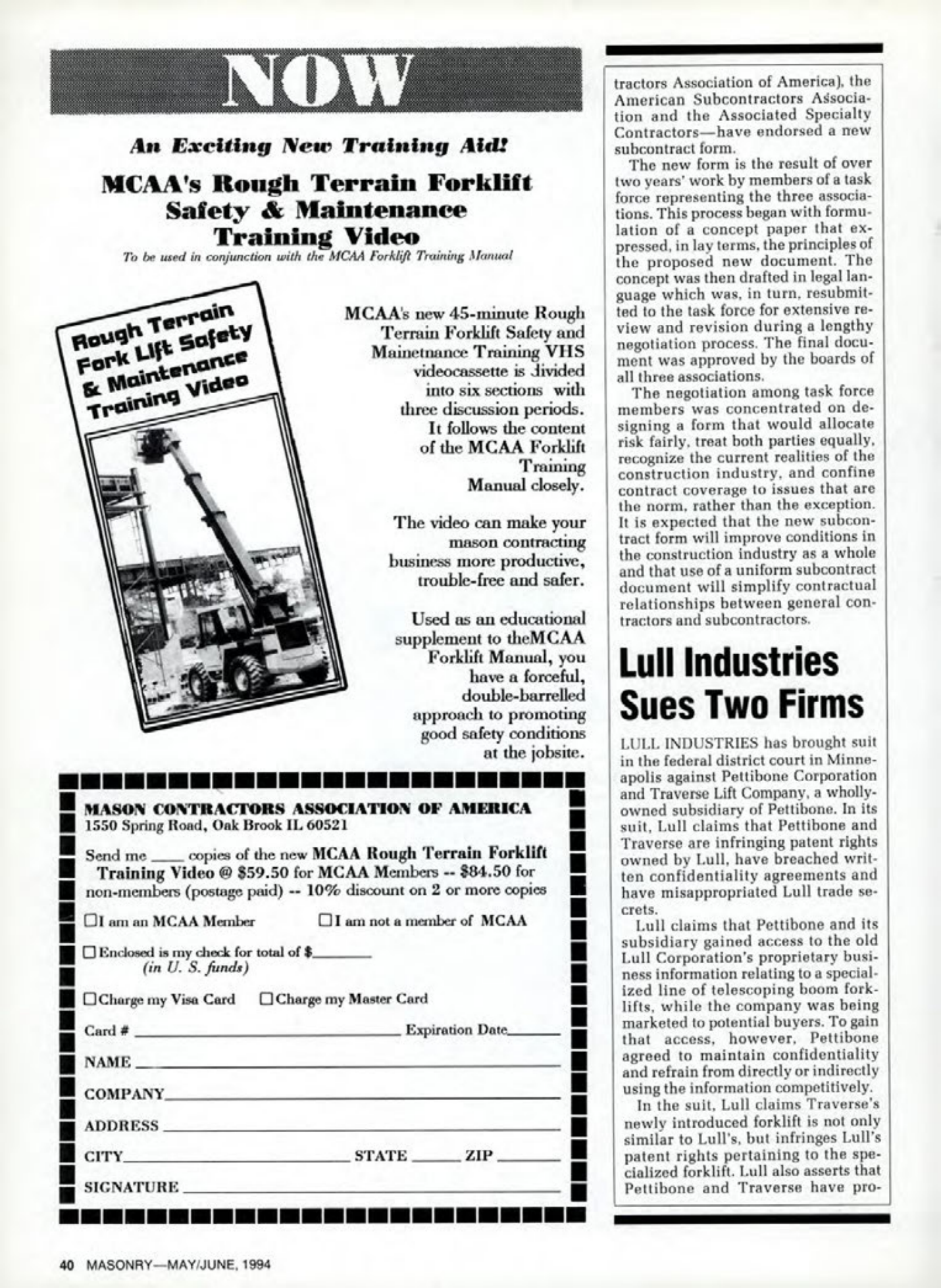 Masonry Magazine June 1994 Page. 40