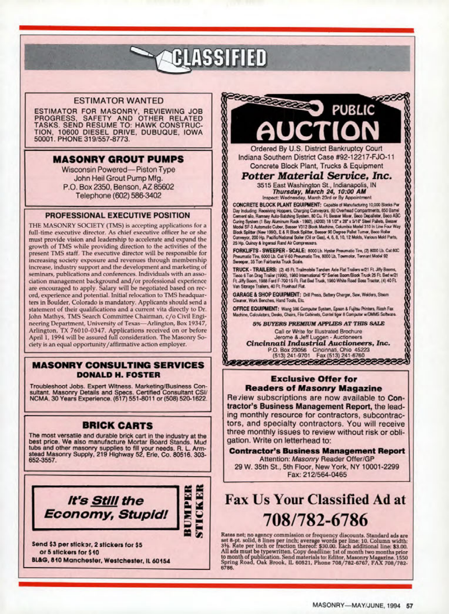 Masonry Magazine June 1994 Page. 57
