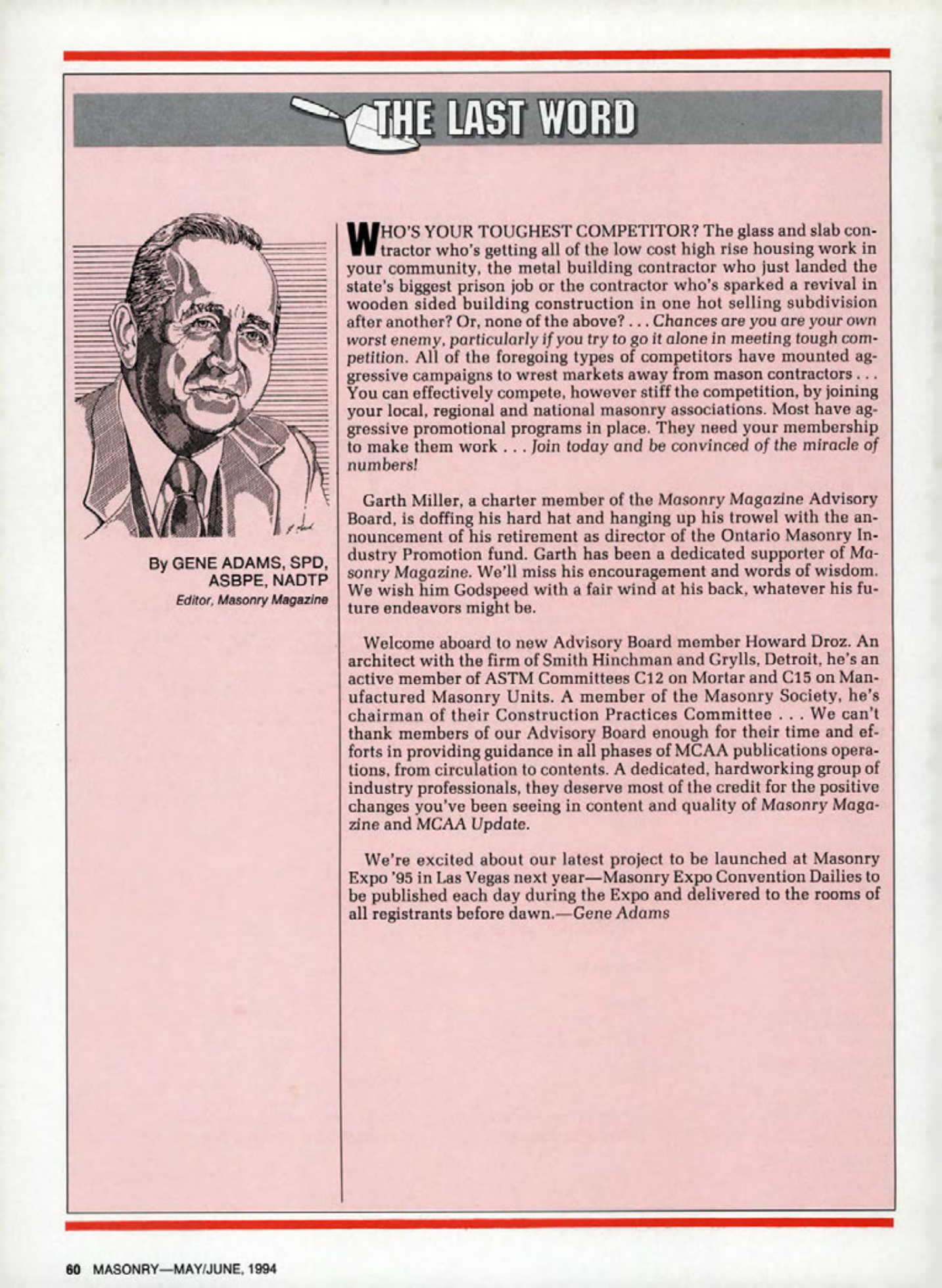 Masonry Magazine June 1994 Page. 60