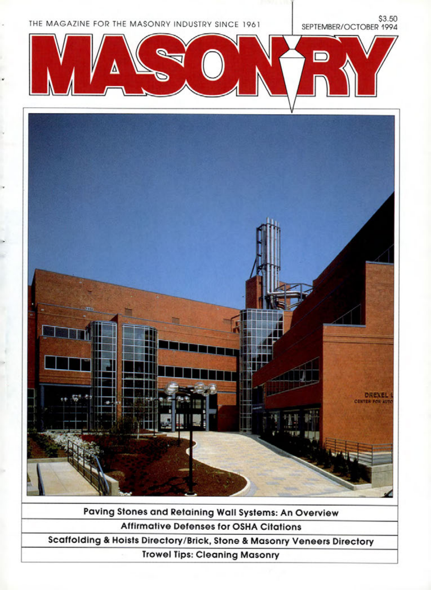 Masonry Magazine October 1994 Page. 1
