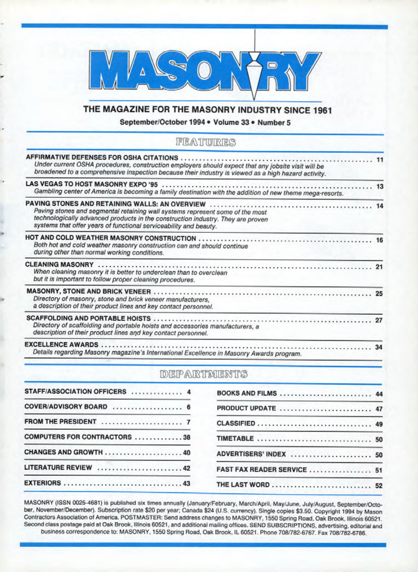 Masonry Magazine October 1994 Page. 3