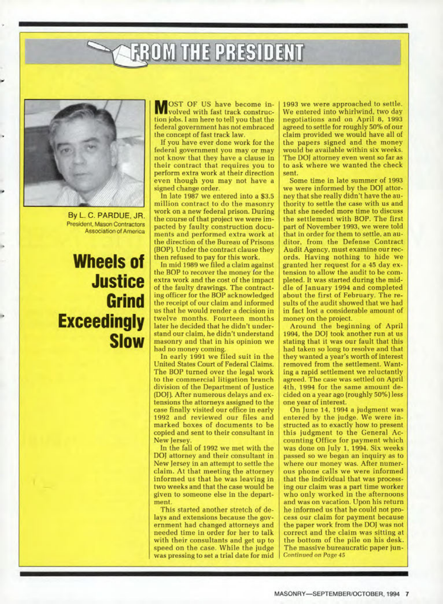 Masonry Magazine October 1994 Page. 7