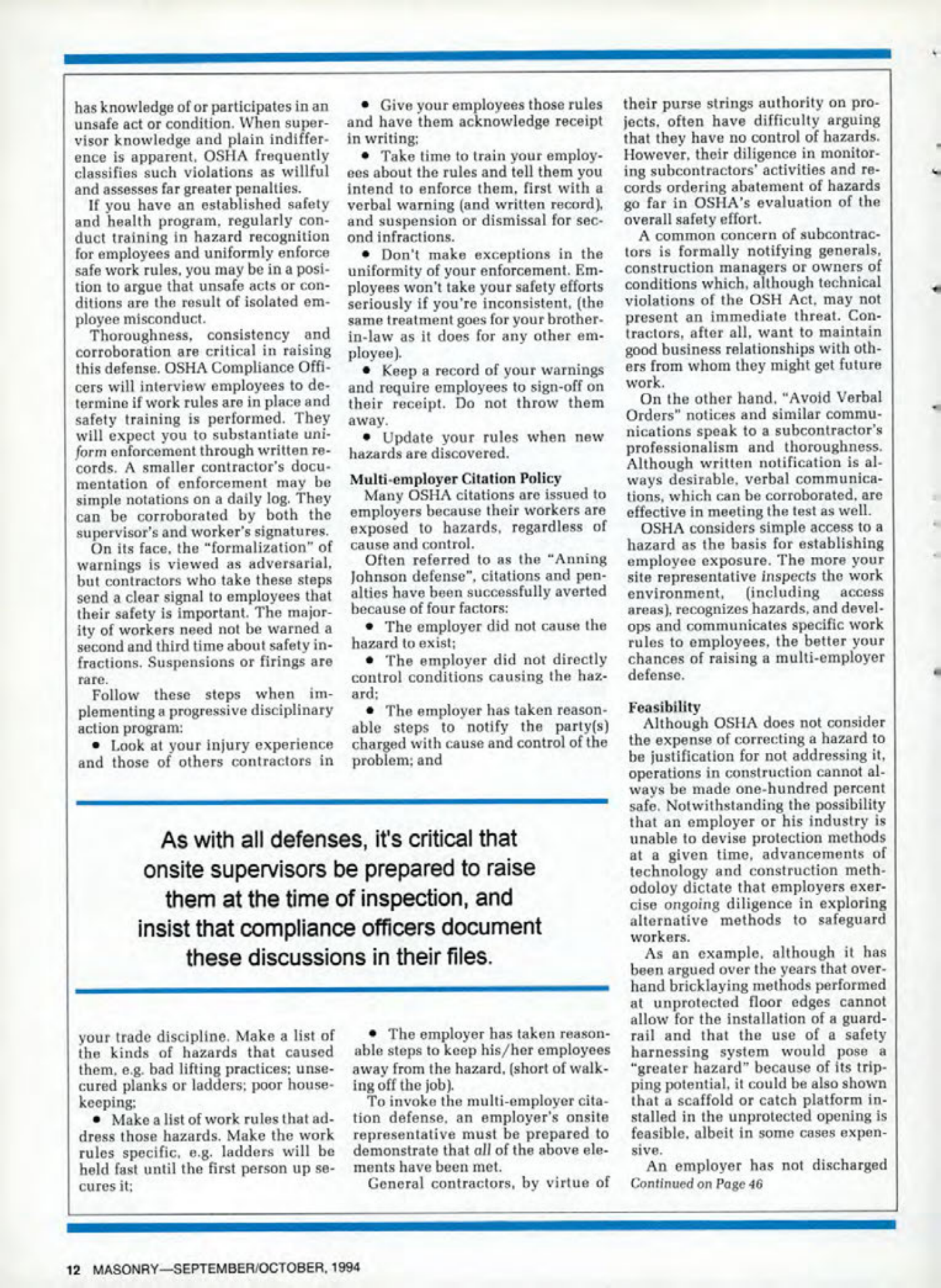 Masonry Magazine October 1994 Page. 12